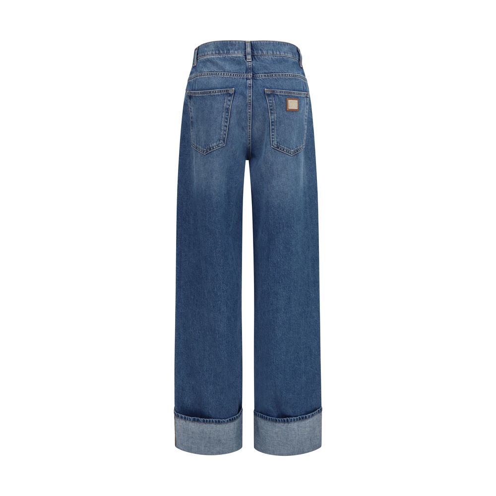 Dolce & Gabbana Blue Cotton Straight-Leg Jeans Dolce & Gabbana