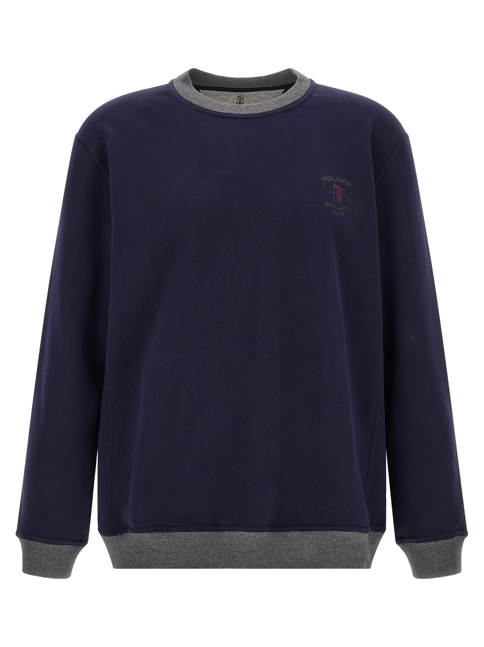 Brunello Cucinelli Blue Cotton Sweatshirt Brunello Cucinelli