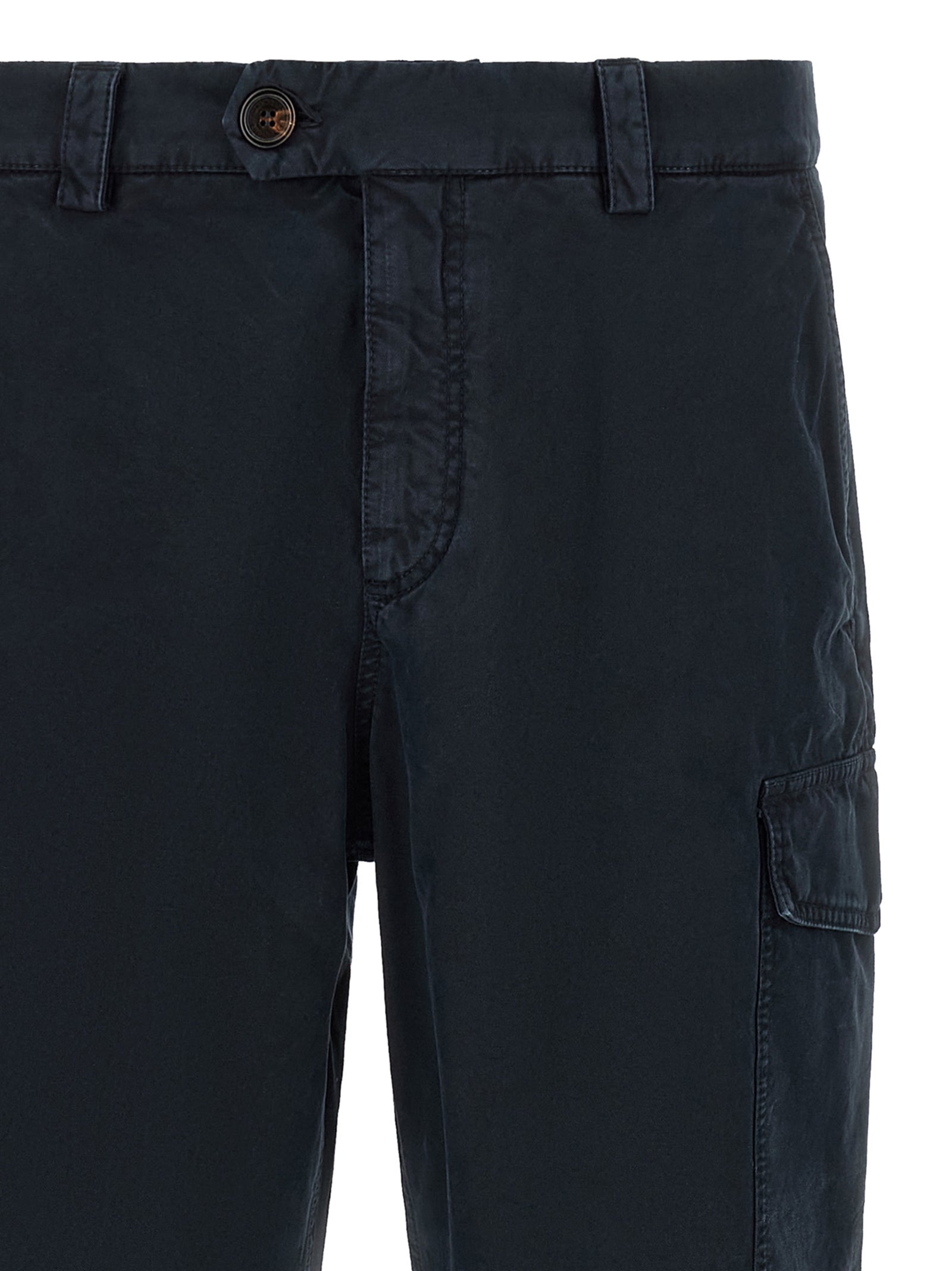 Brunello Cucinelli Blue Cotton Cargo Pants Brunello Cucinelli