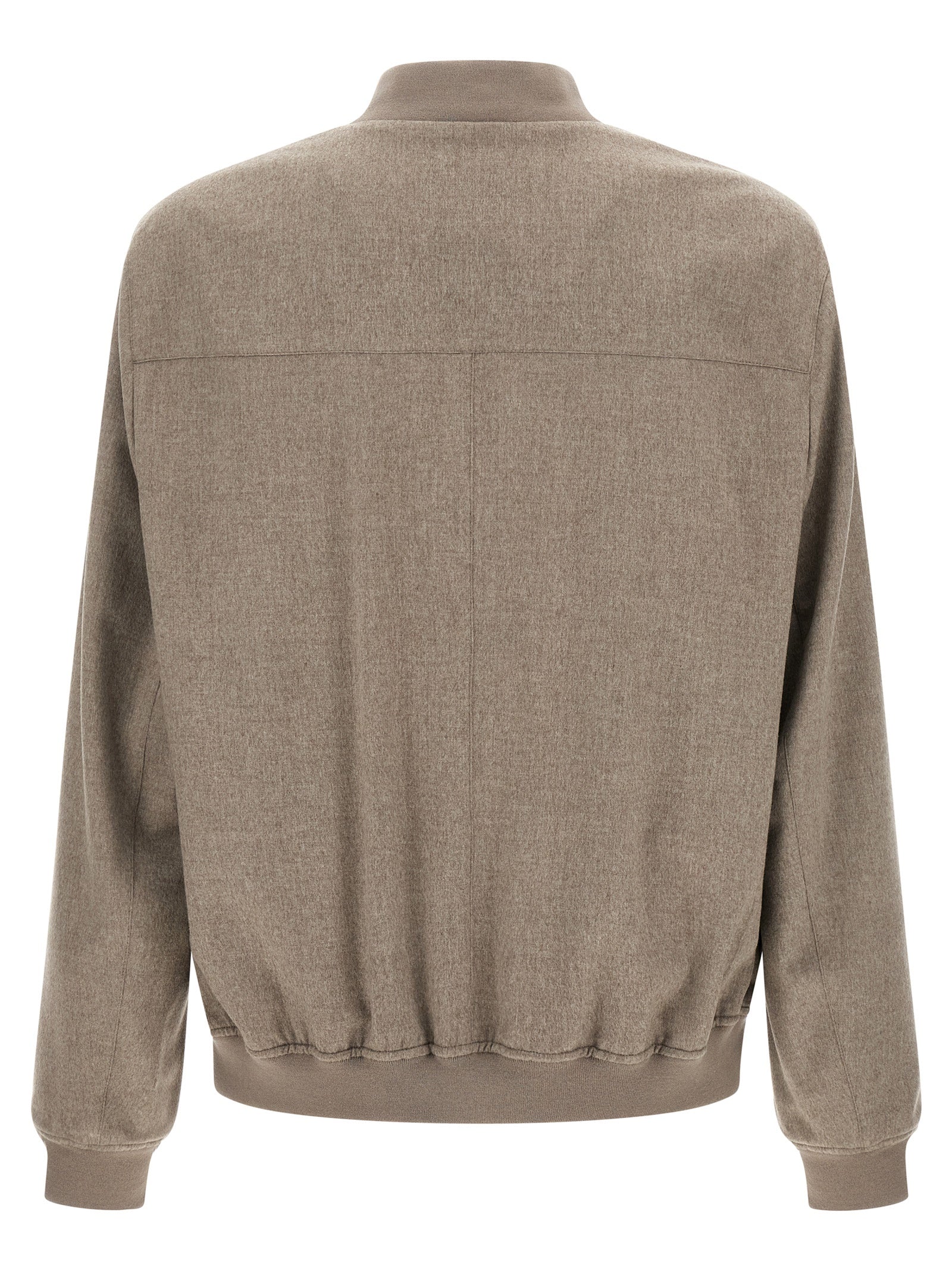 Brunello Cucinelli Gray Cashmere Bomber Brunello Cucinelli