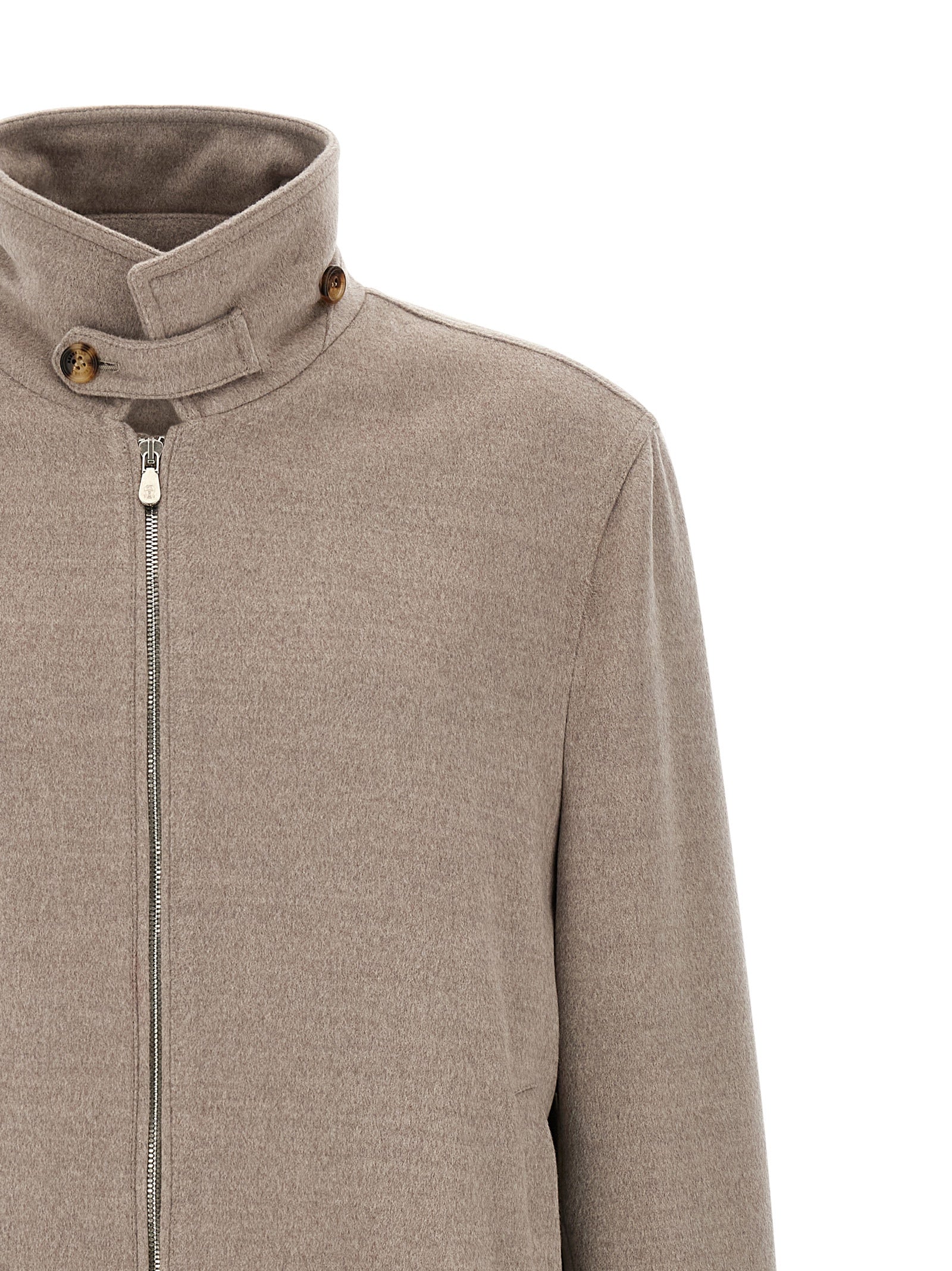 Brunello Cucinelli Beige Virgin Wool Bomber Brunello Cucinelli