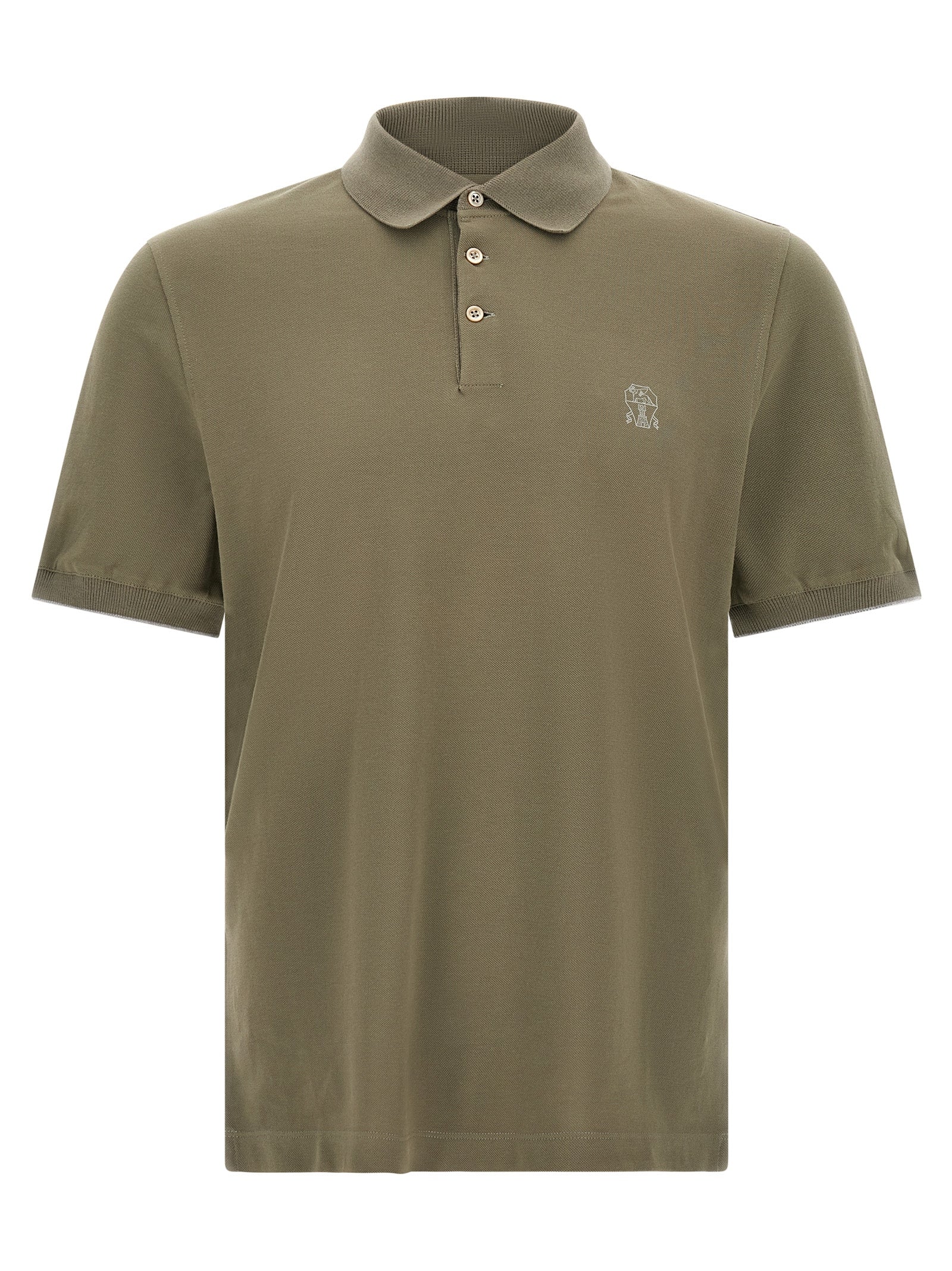 Brunello Cucinelli Bicolor Cotton Polo Shirt Brunello Cucinelli