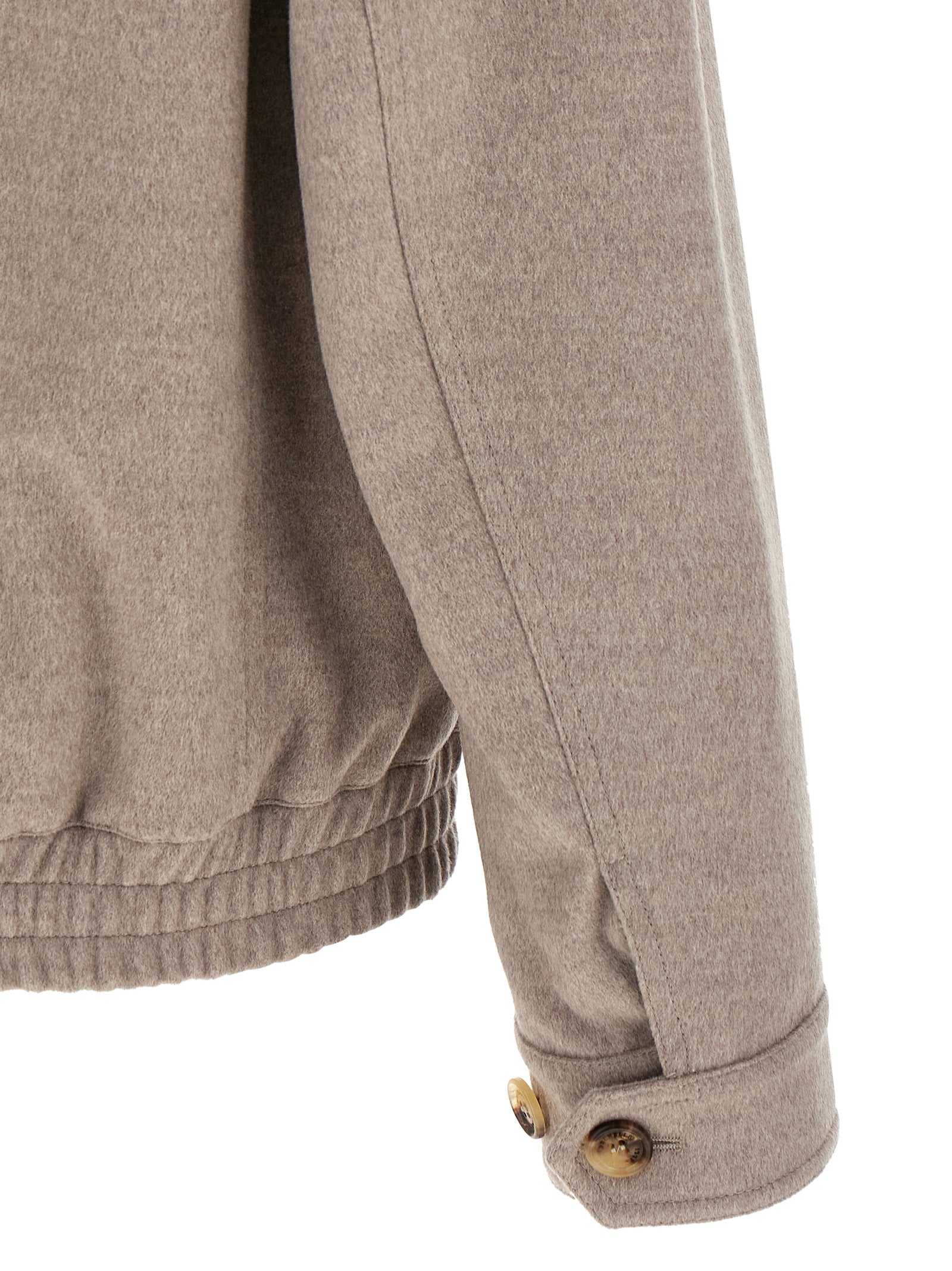 Brunello Cucinelli Beige Virgin Wool Bomber Brunello Cucinelli