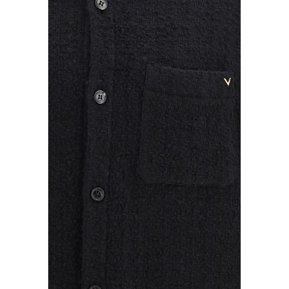 Valentino Garavani Black Cotton Full-Length Jacket Valentino Garavani