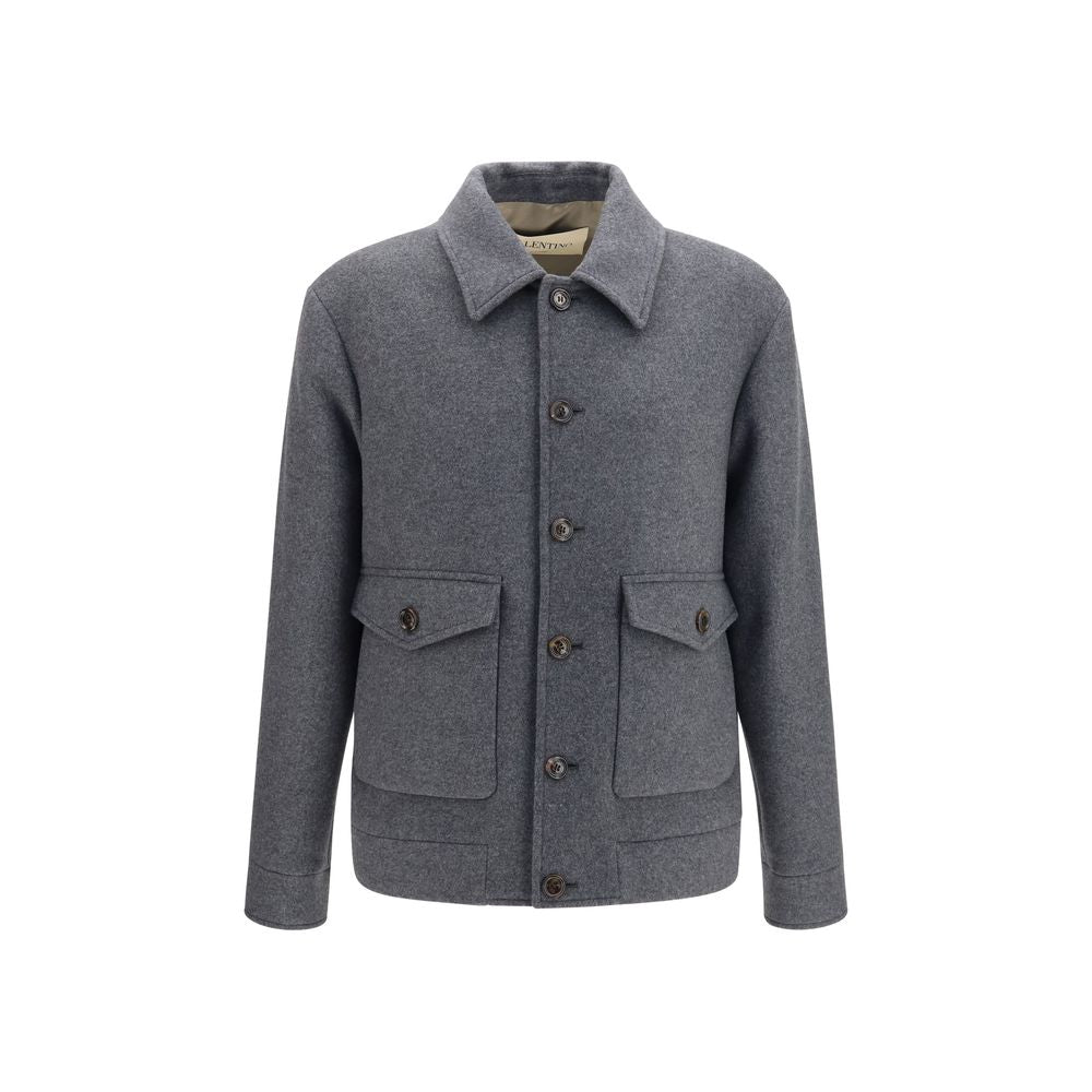 Valentino Garavani Gray Wool Oves Aries Jacket Valentino Garavani
