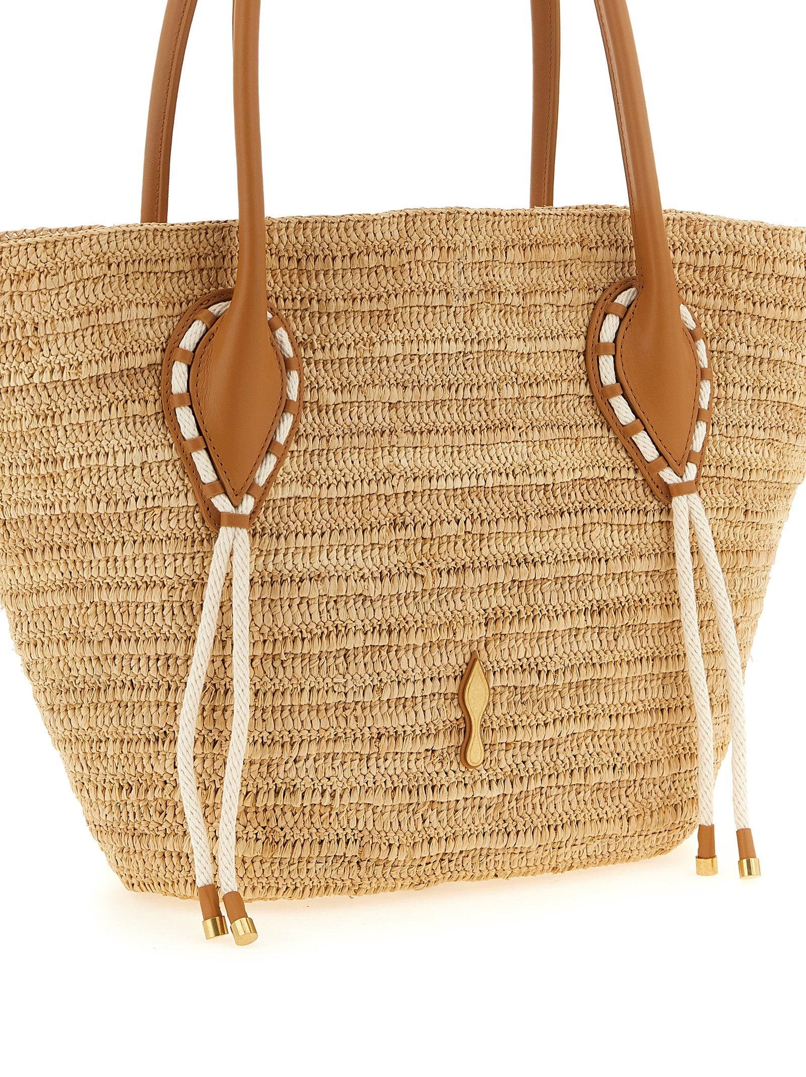 Christian Louboutin Beige Raffia Tote Bag Christian Louboutin