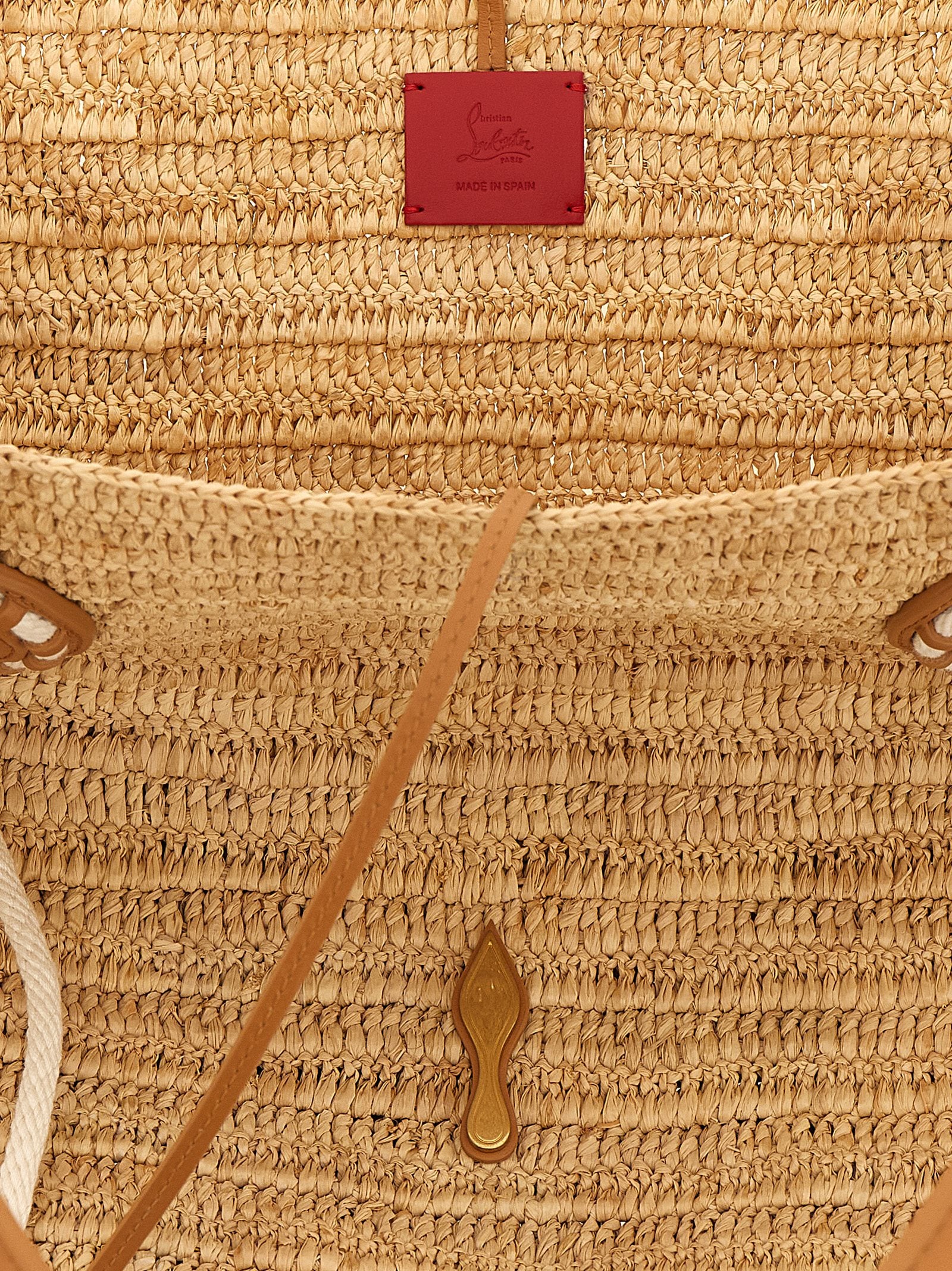 Christian Louboutin Beige Raffia Tote Bag Christian Louboutin