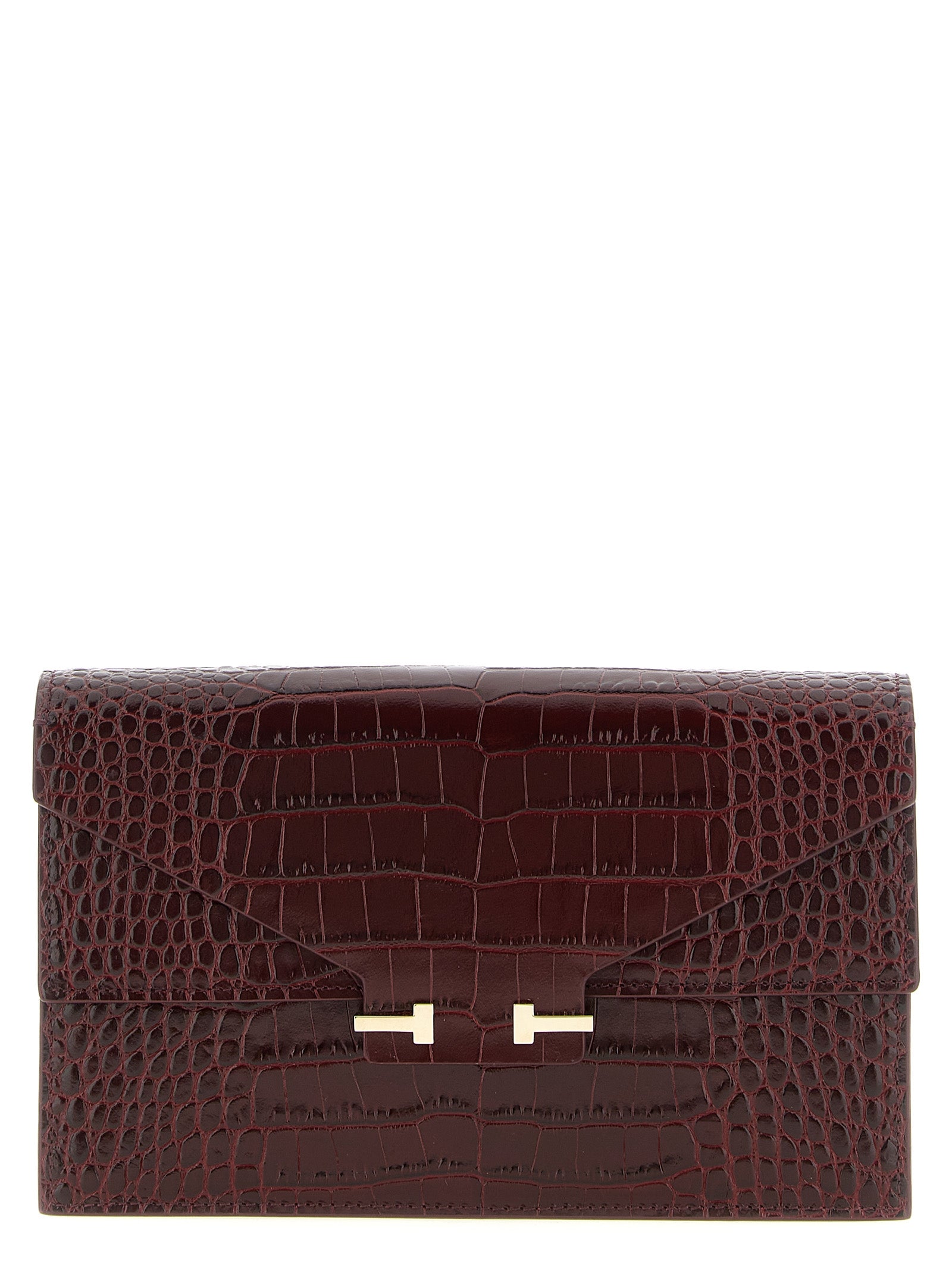 Tom Ford Bordeaux Calfskin Clutch Bag Tom Ford