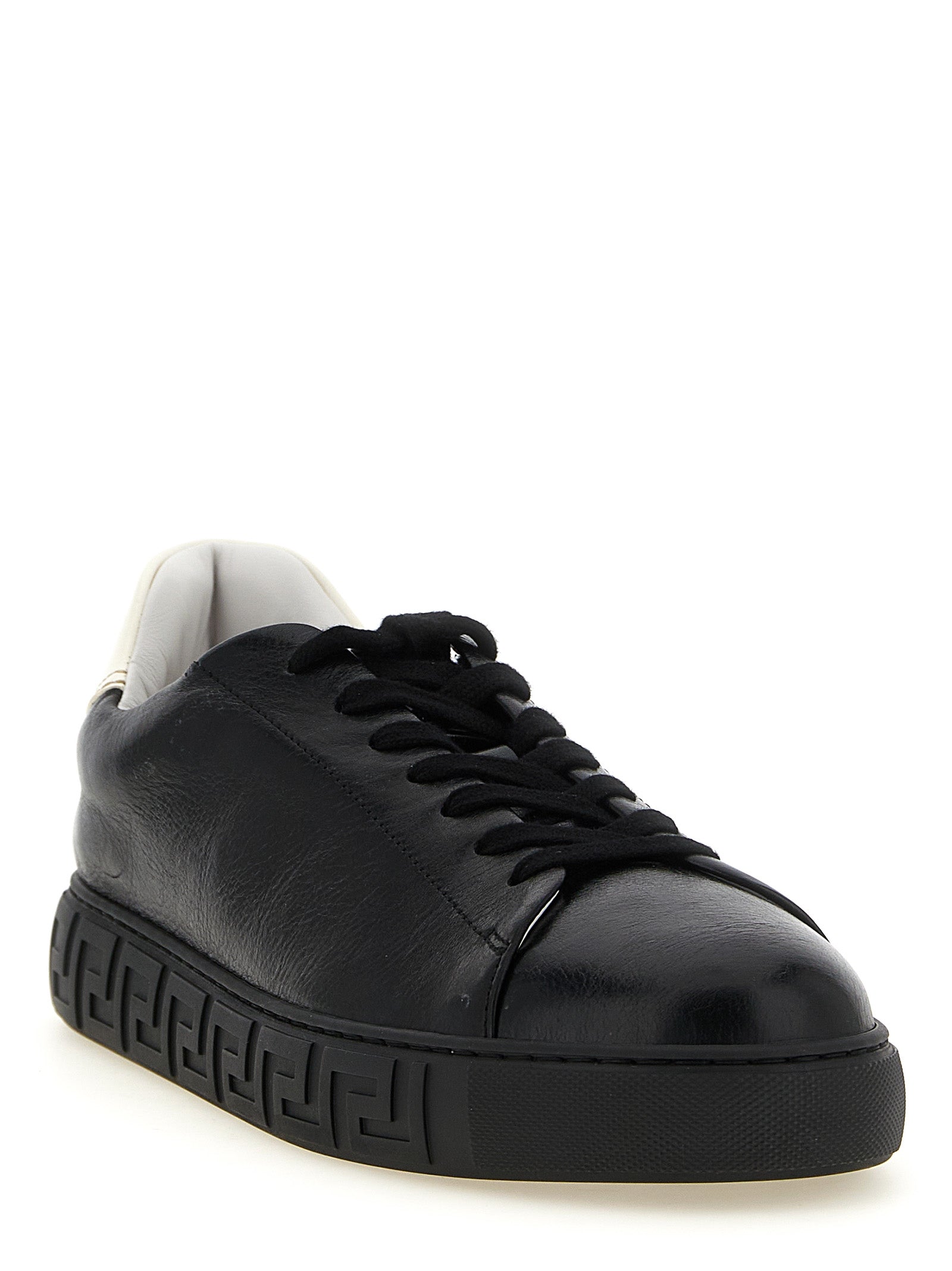 Versace Bicolor Calfskin Low Top Sneakers Versace