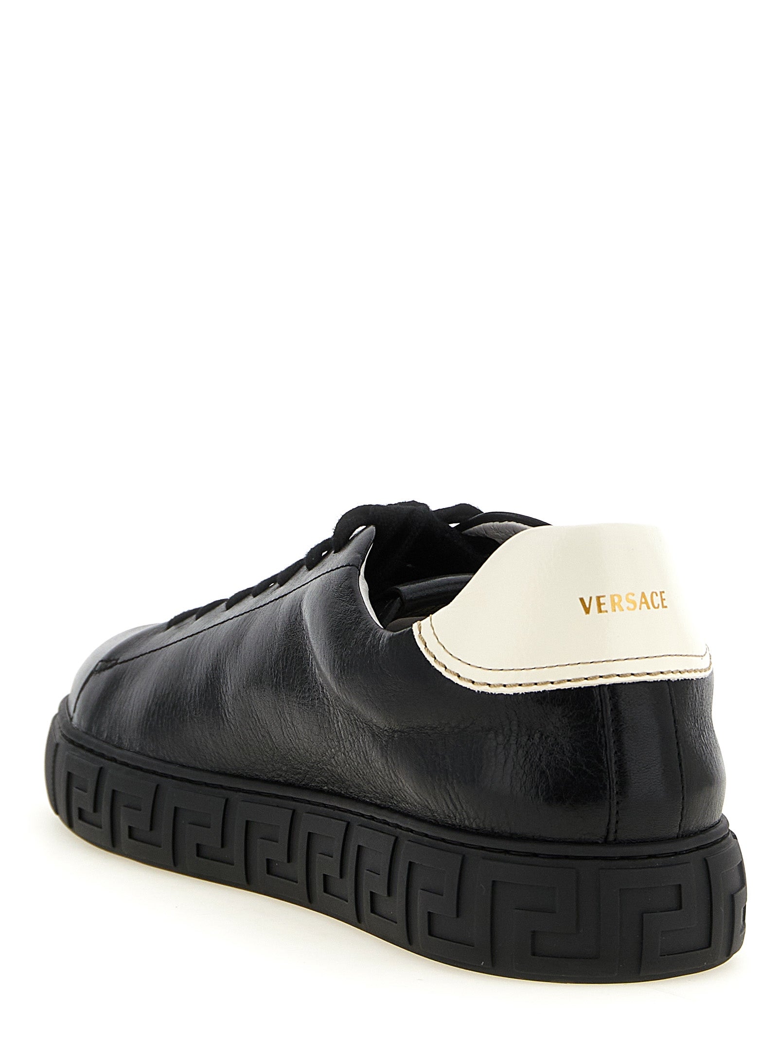 Versace Bicolor Calfskin Low Top Sneakers Versace