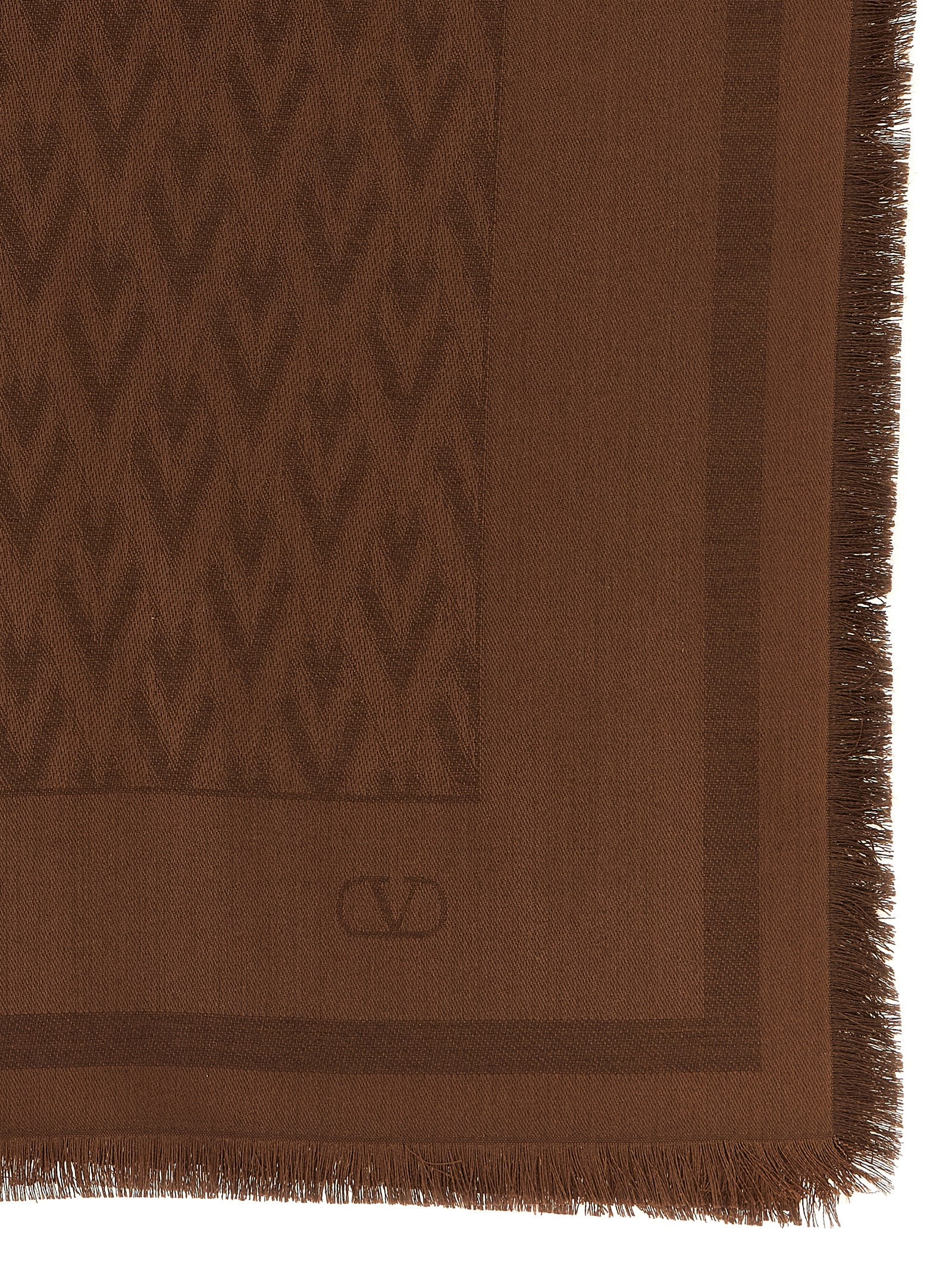 Valentino Garavani Brown Silk Scarf Valentino Garavani