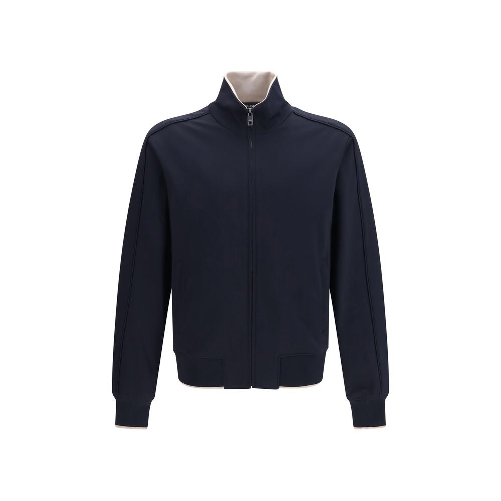 Dolce & Gabbana Blue Polyamide Full-Length Jacket Dolce & Gabbana