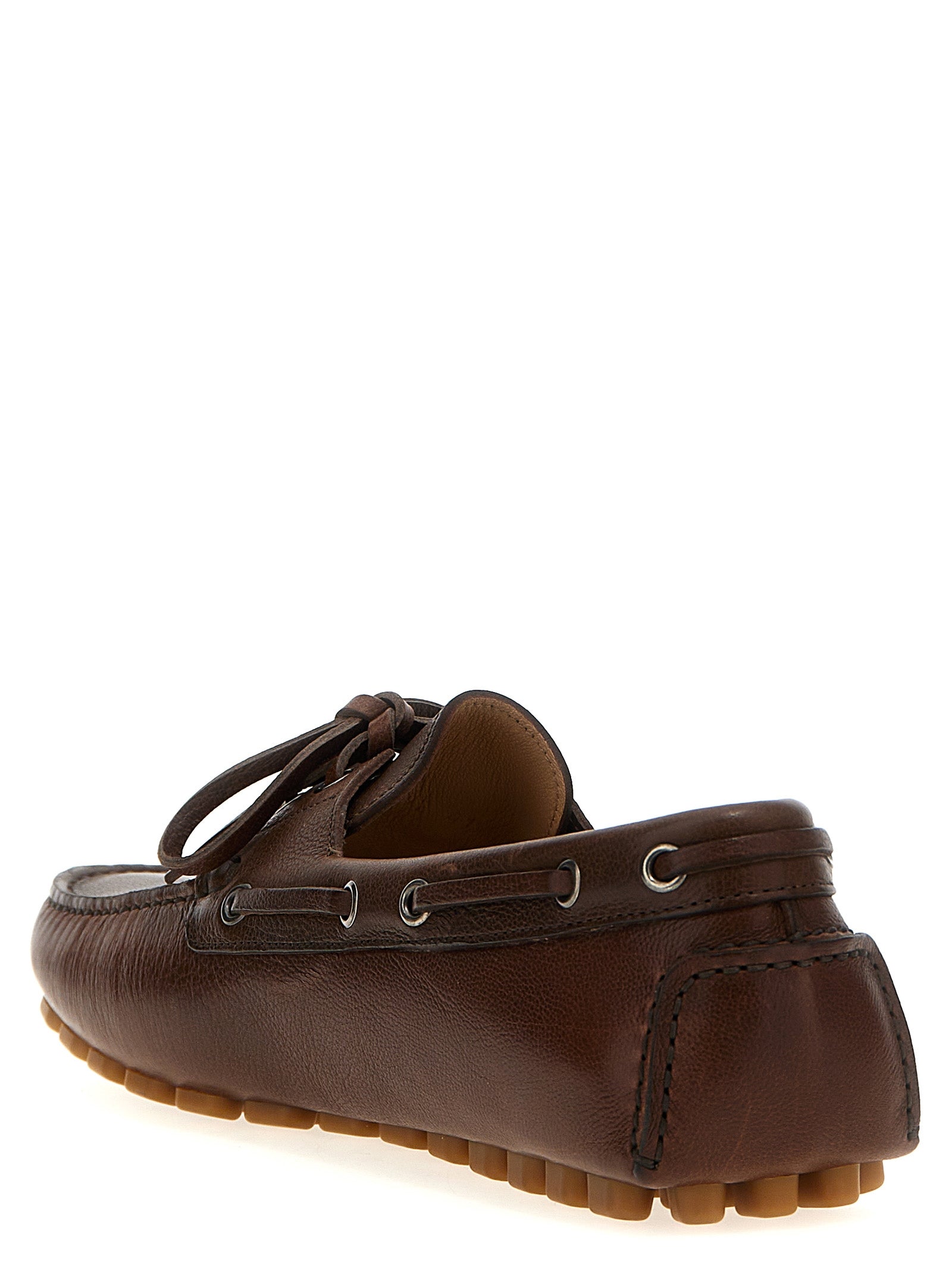 Valentino Garavani Brown Buffalo Leather Slip-On Loafers Valentino Garavani