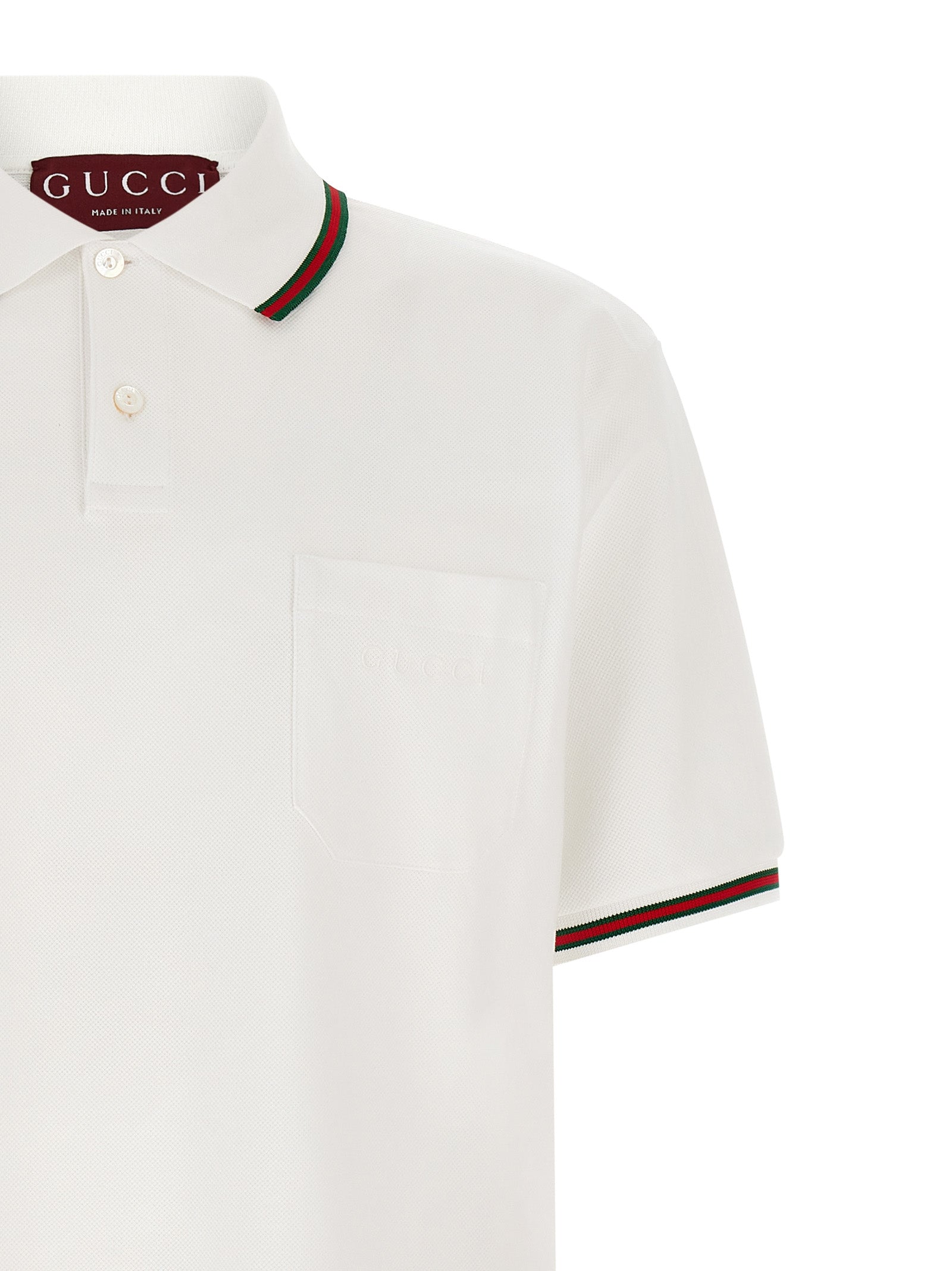 Gucci White Cotton Polo Shirt Gucci