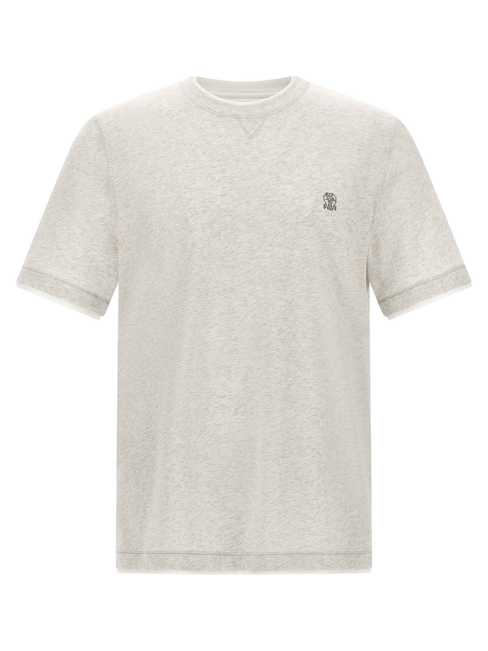 Brunello Cucinelli Gray Cotton T-Shirt Brunello Cucinelli