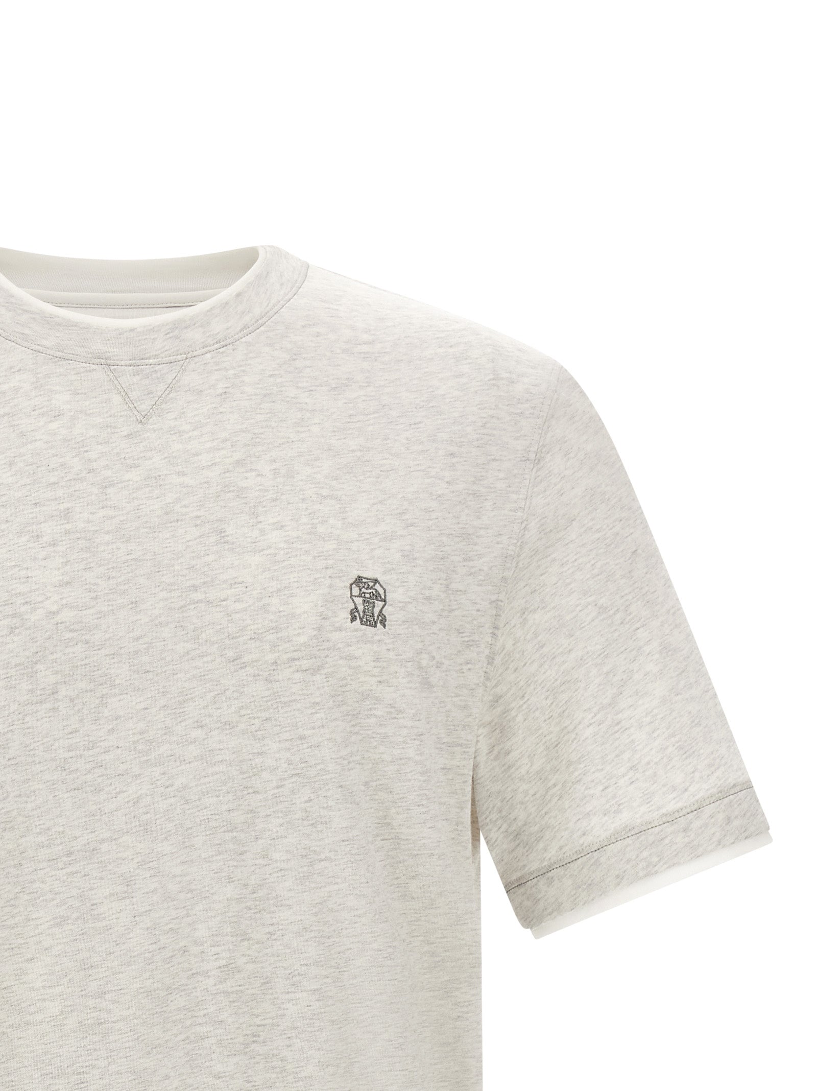 Brunello Cucinelli Gray Cotton T-Shirt Brunello Cucinelli
