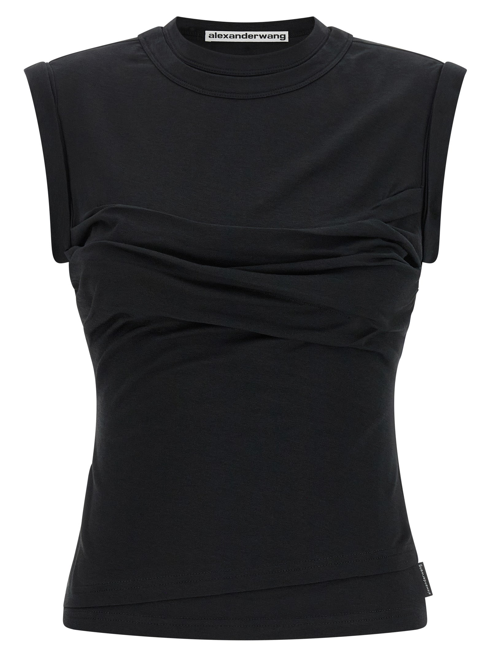 Alexander Wang Black Cotton Sleeveles T-Shirt Alexander Wang