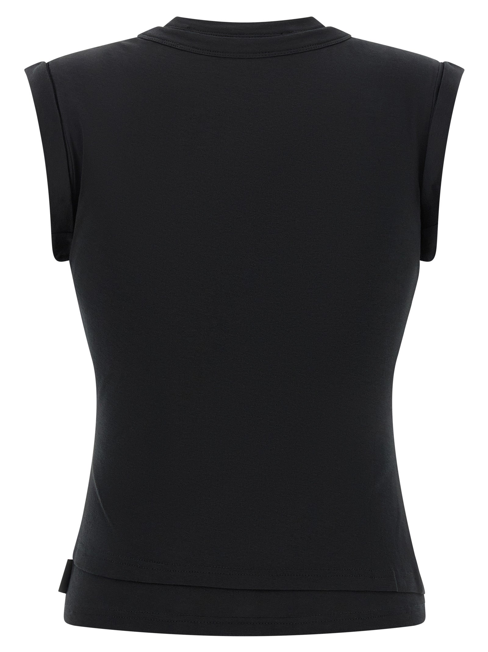 Alexander Wang Black Cotton Sleeveles T-Shirt Alexander Wang