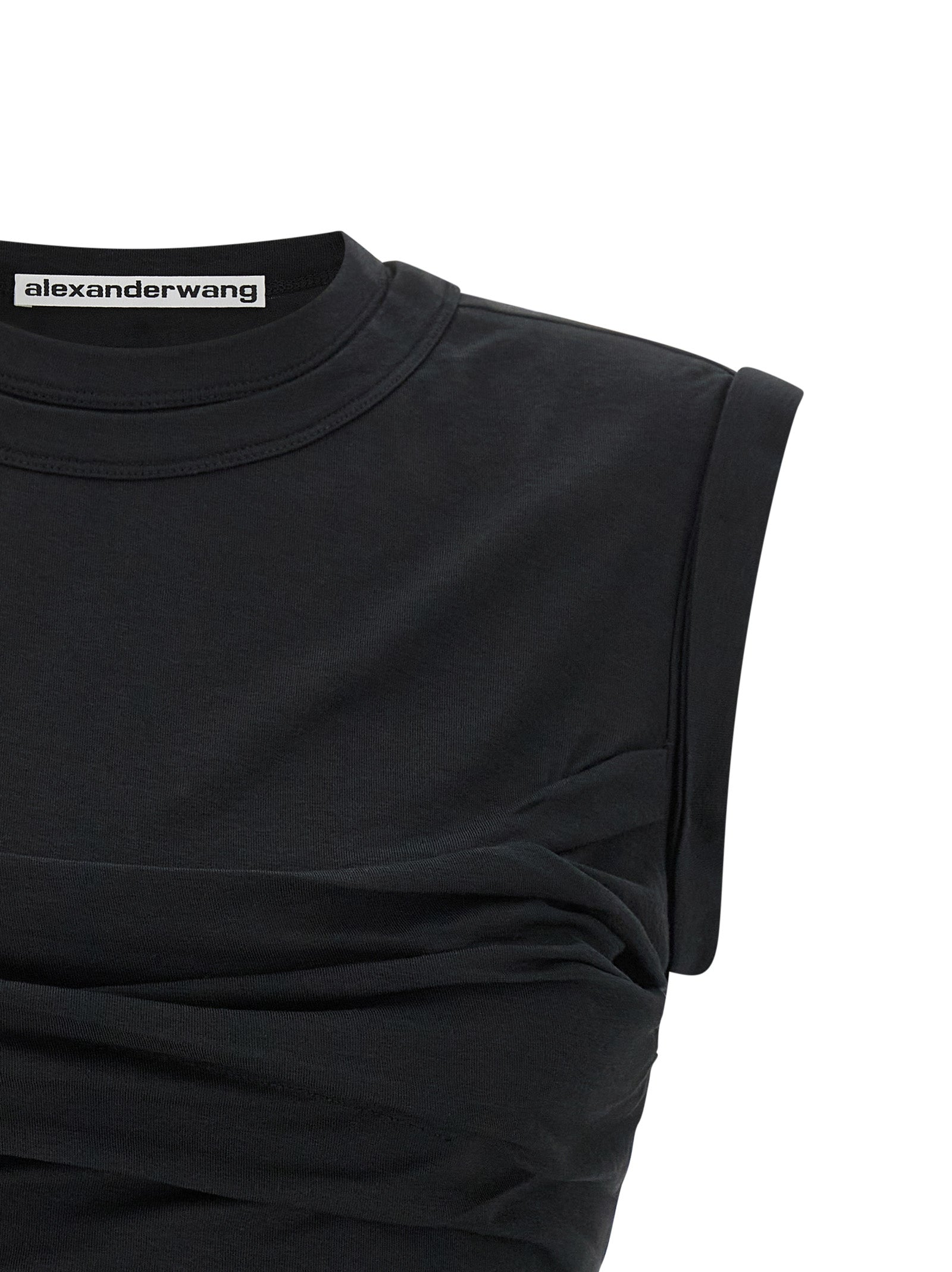 Alexander Wang Black Cotton Sleeveles T-Shirt Alexander Wang