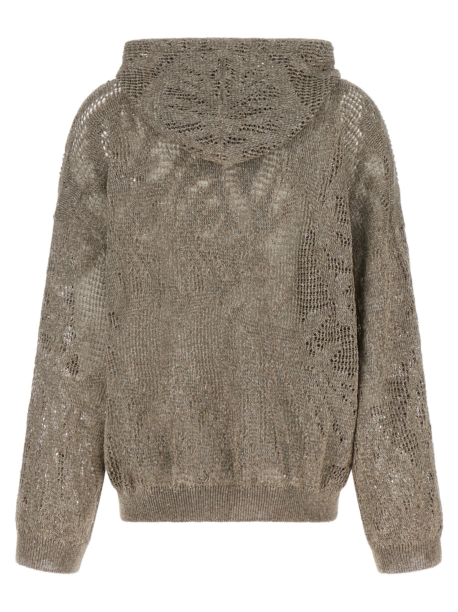Brunello Cucinelli Brown Linen Cardigan Brunello Cucinelli