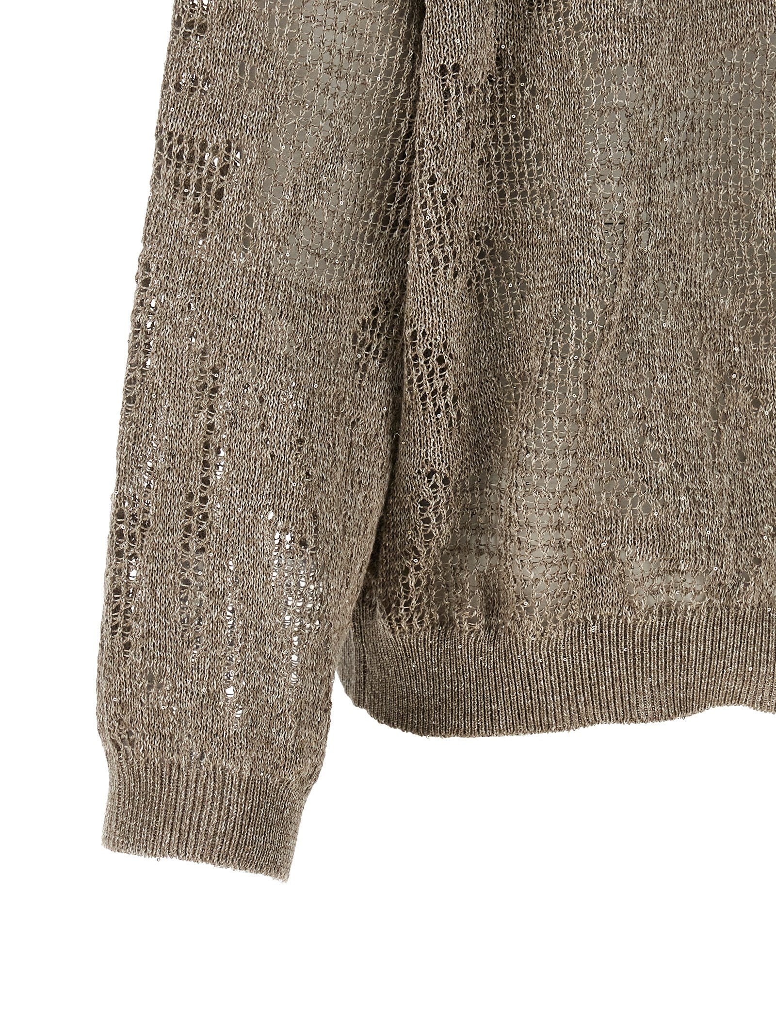 Brunello Cucinelli Brown Linen Cardigan Brunello Cucinelli