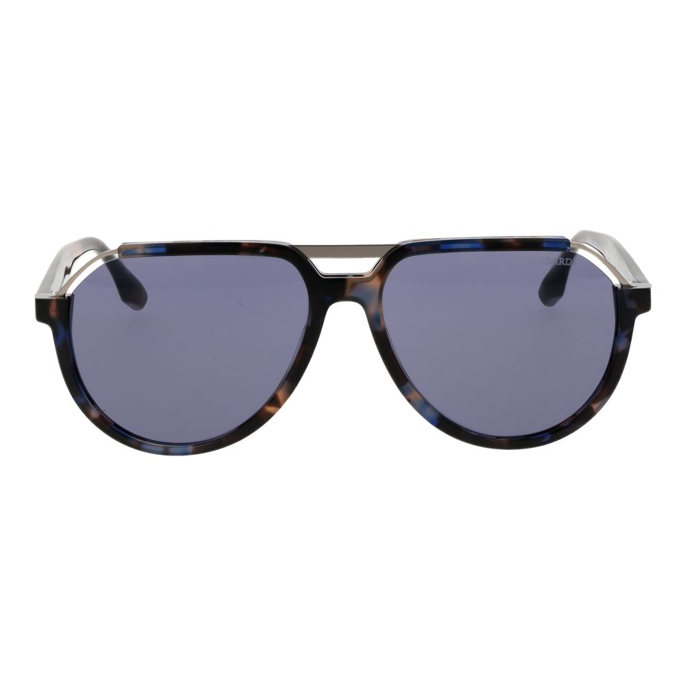 Trussardi Brown Acetate & Stainless Steel Sunglasses Trussardi