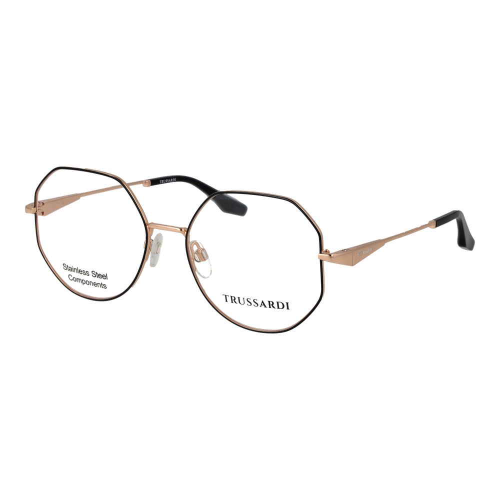 Trussardi Black Stainless Steel Glasses (Frames) Trussardi