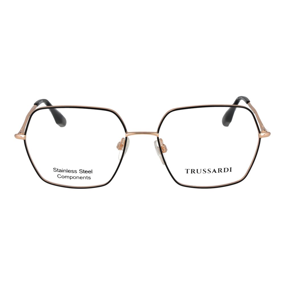 Trussardi Black Stainless Steel Glasses (Frames) Trussardi