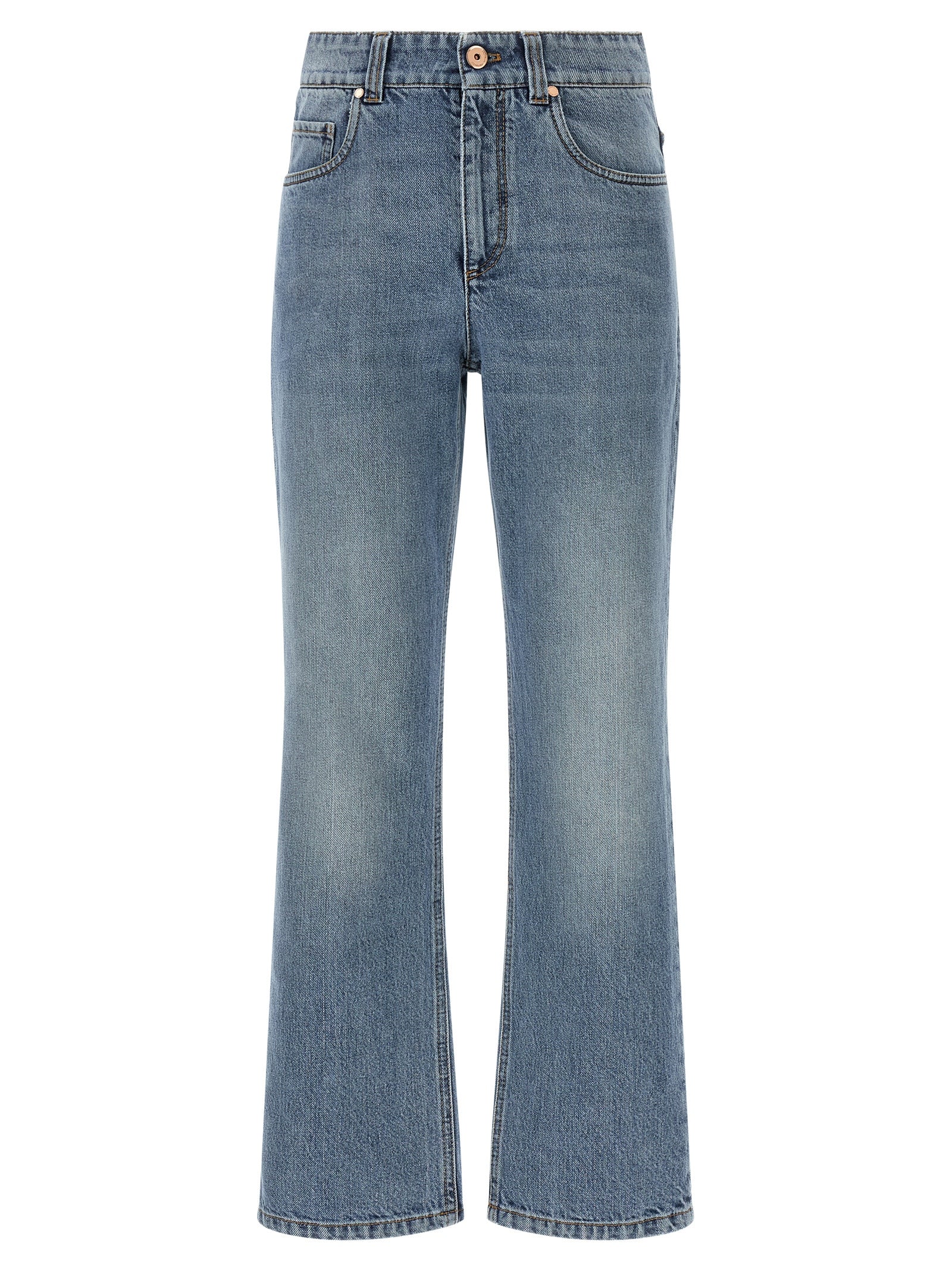 Brunello Cucinelli Blue Cotton Cropped Jeans Brunello Cucinelli