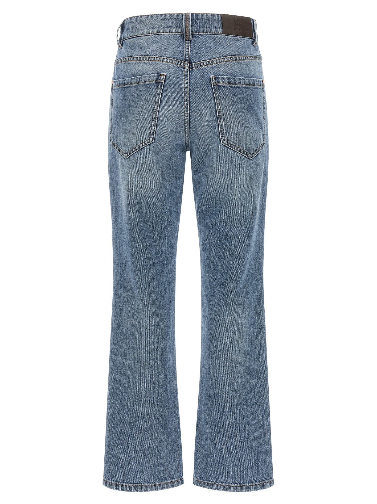 Brunello Cucinelli Blue Cotton Cropped Jeans Brunello Cucinelli
