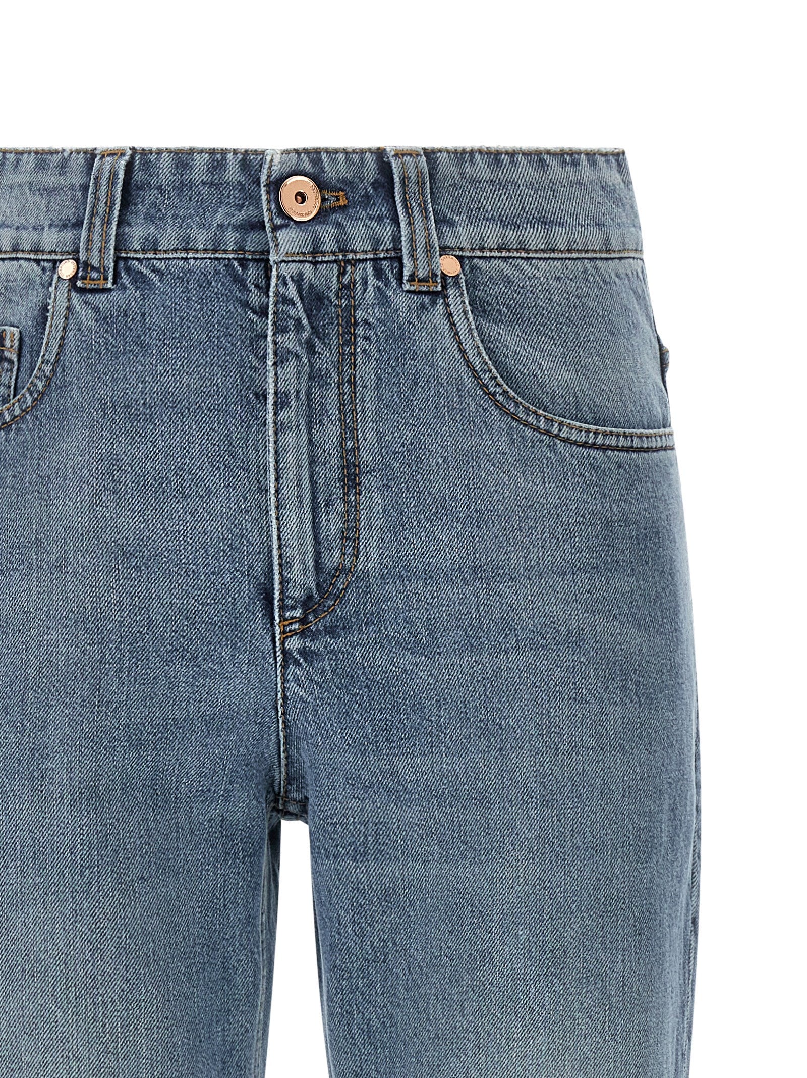 Brunello Cucinelli Blue Cotton Cropped Jeans Brunello Cucinelli
