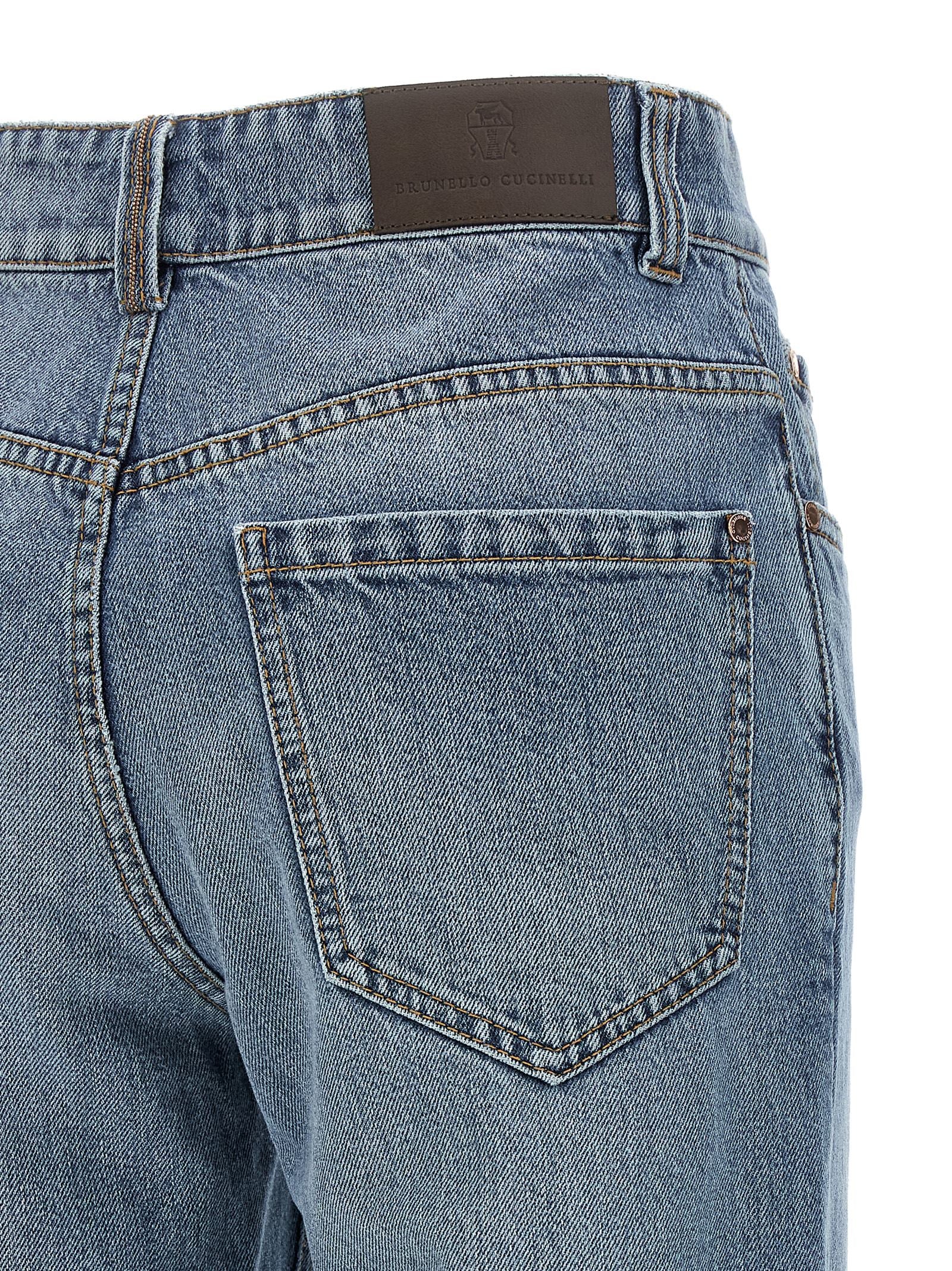 Brunello Cucinelli Blue Cotton Cropped Jeans Brunello Cucinelli