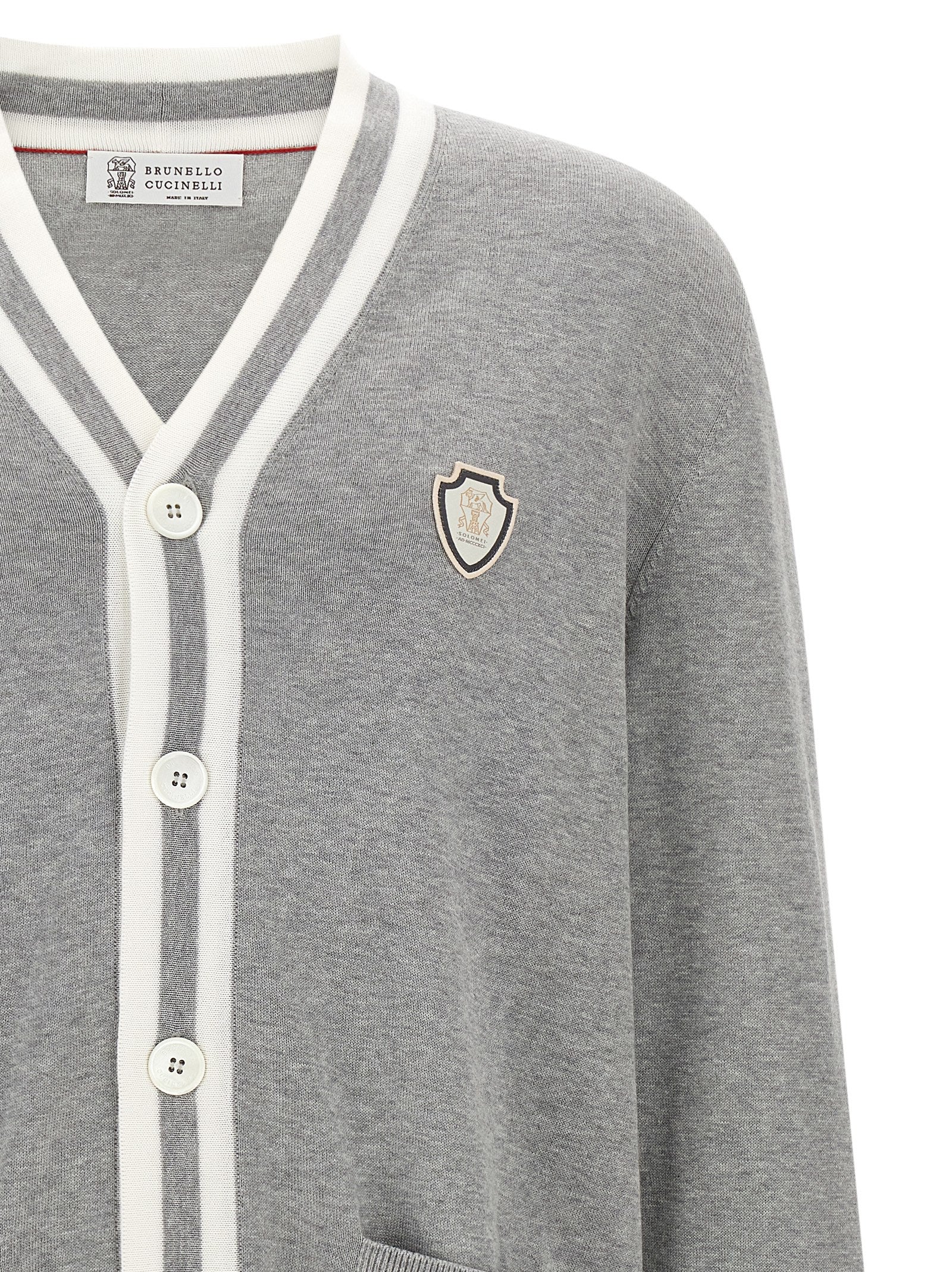 Brunello Cucinelli Gray Cotton Cardigan Brunello Cucinelli