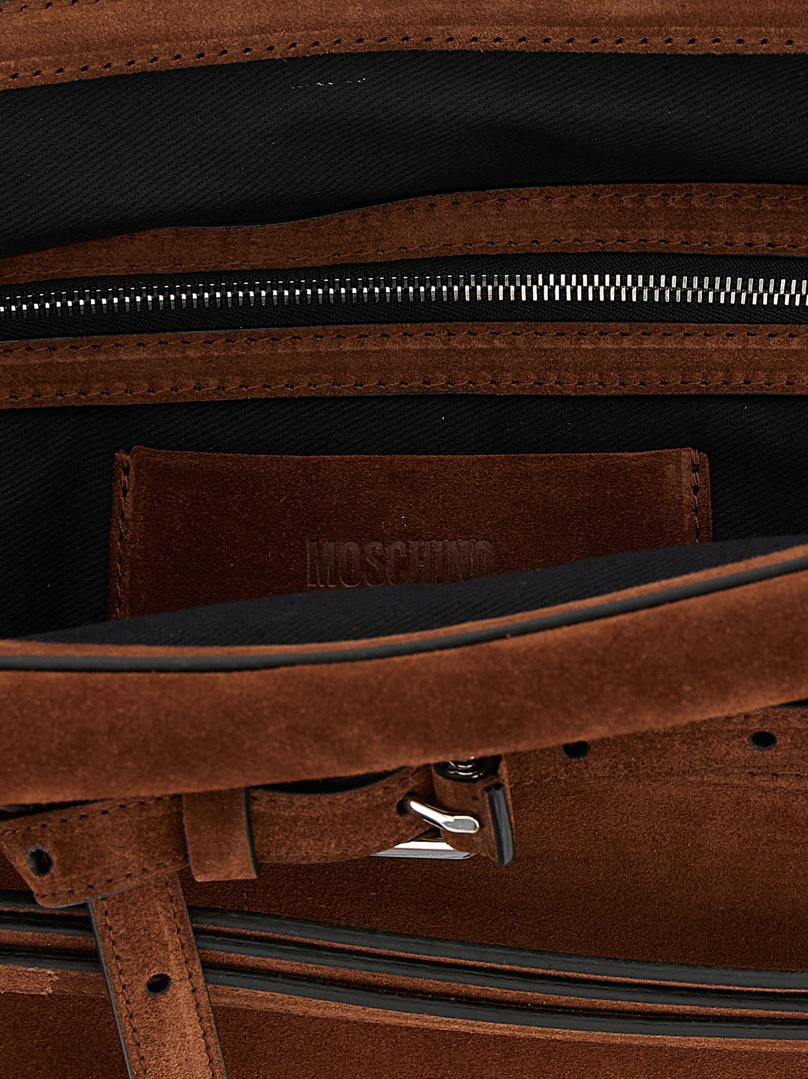 Moschino Brown Calfskin Clutch Bag Moschino