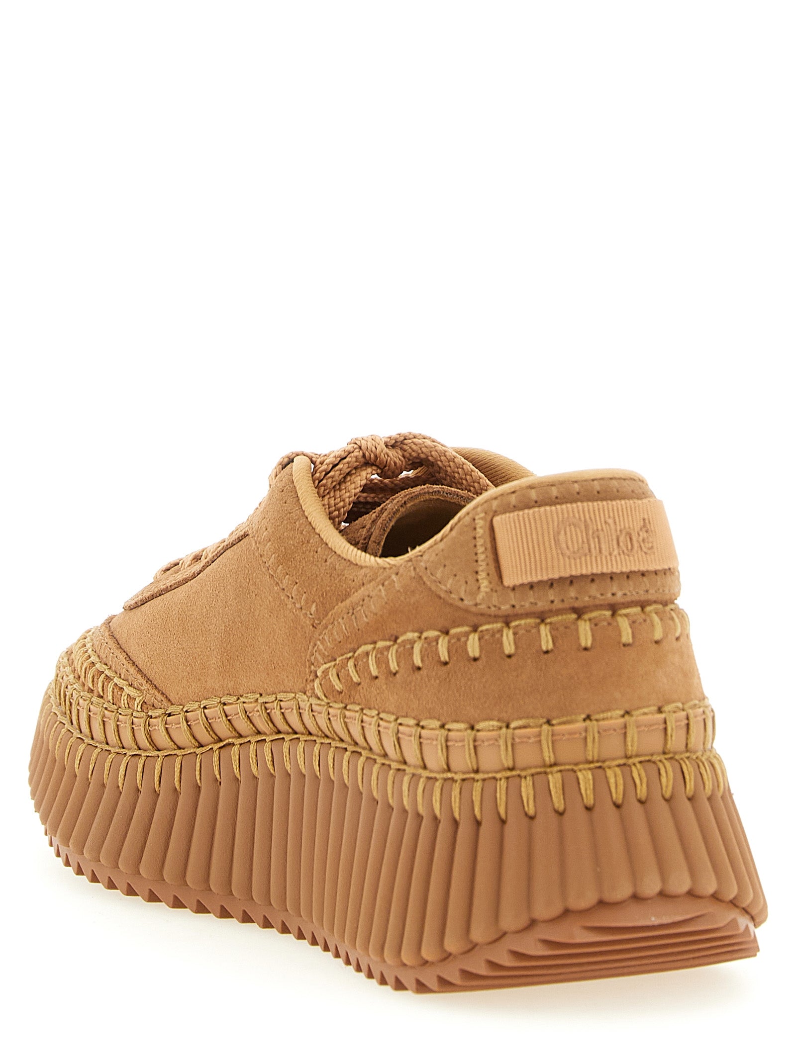 Chloé Beige Polyester Platform Sneakers Chloé