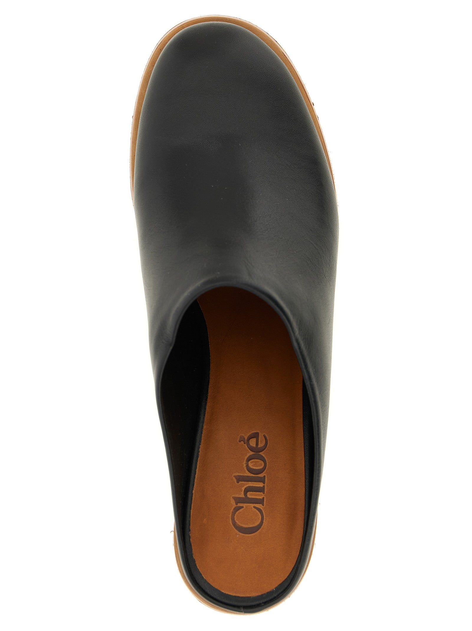 Chloé Black Calfskin Wedge Sandals Chloé