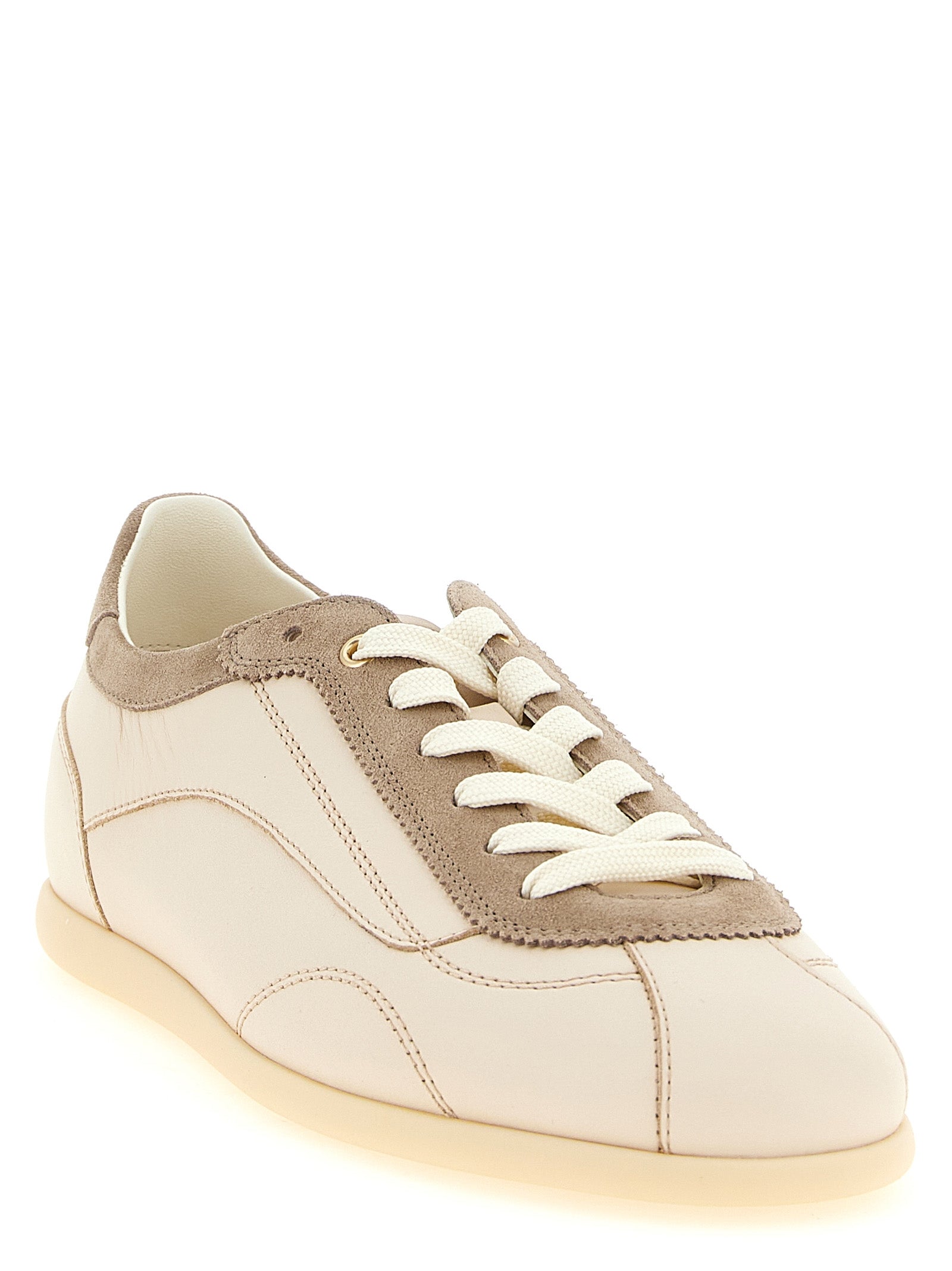 Brunello Cucinelli Beige Calfskin Low Top Sneakers Brunello Cucinelli