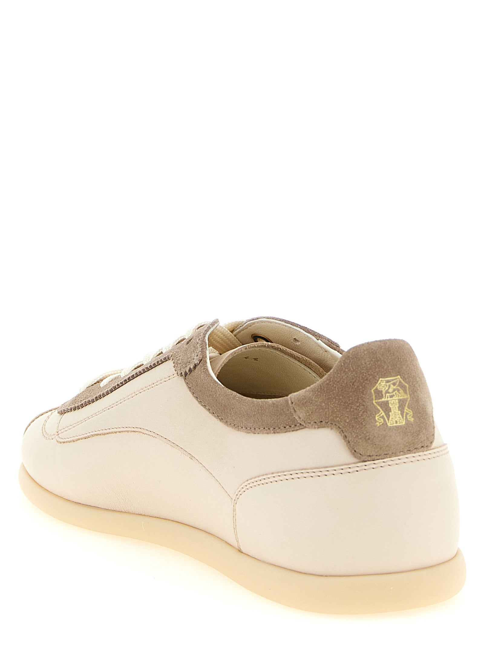 Brunello Cucinelli Beige Calfskin Low Top Sneakers Brunello Cucinelli
