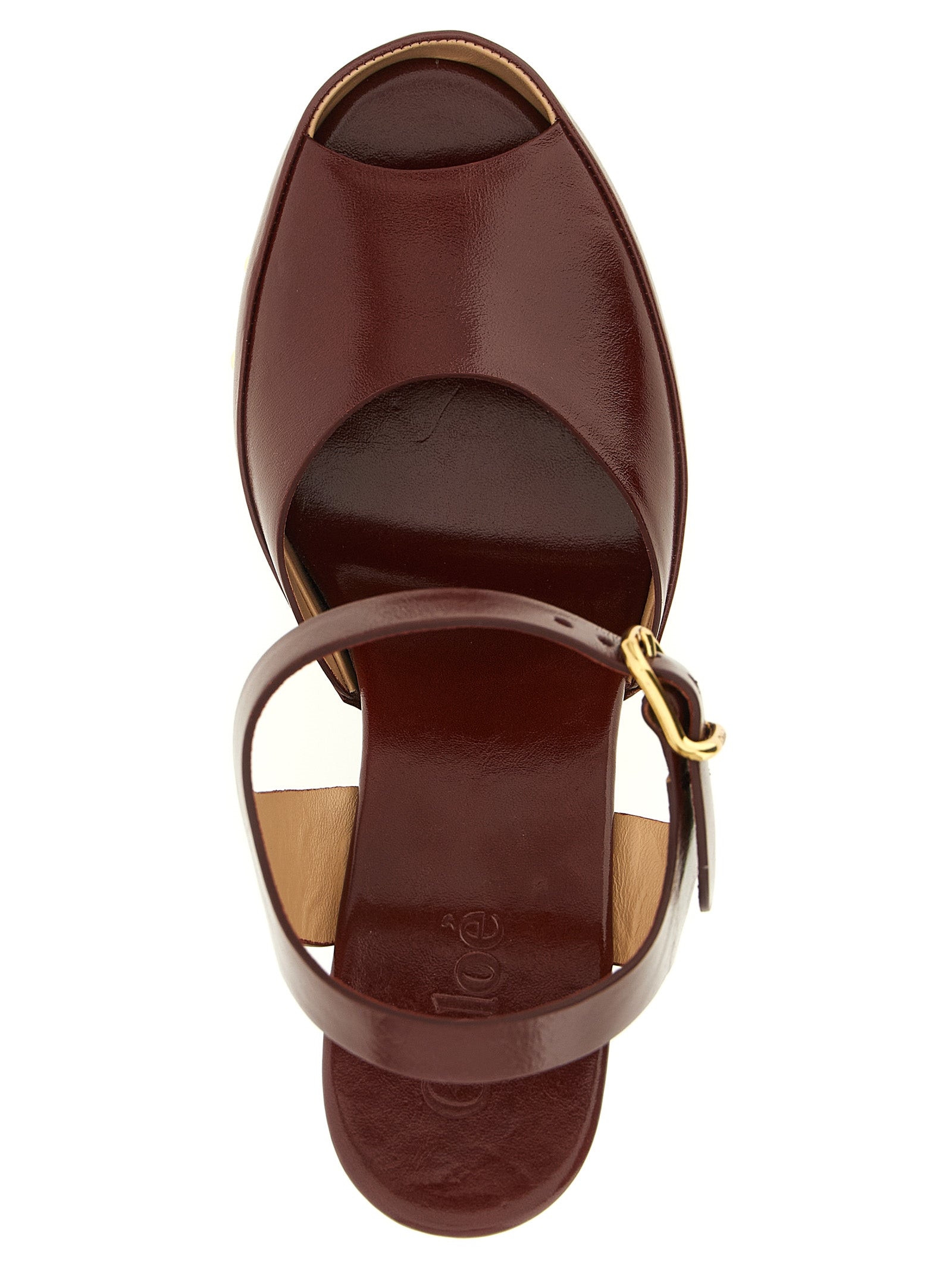 Chloé Bordeaux Lamb Leather Stiletto Heel Sandals Chloé