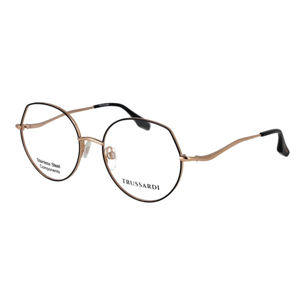 Trussardi Black Stainless Steel Glasses (Frames) Trussardi