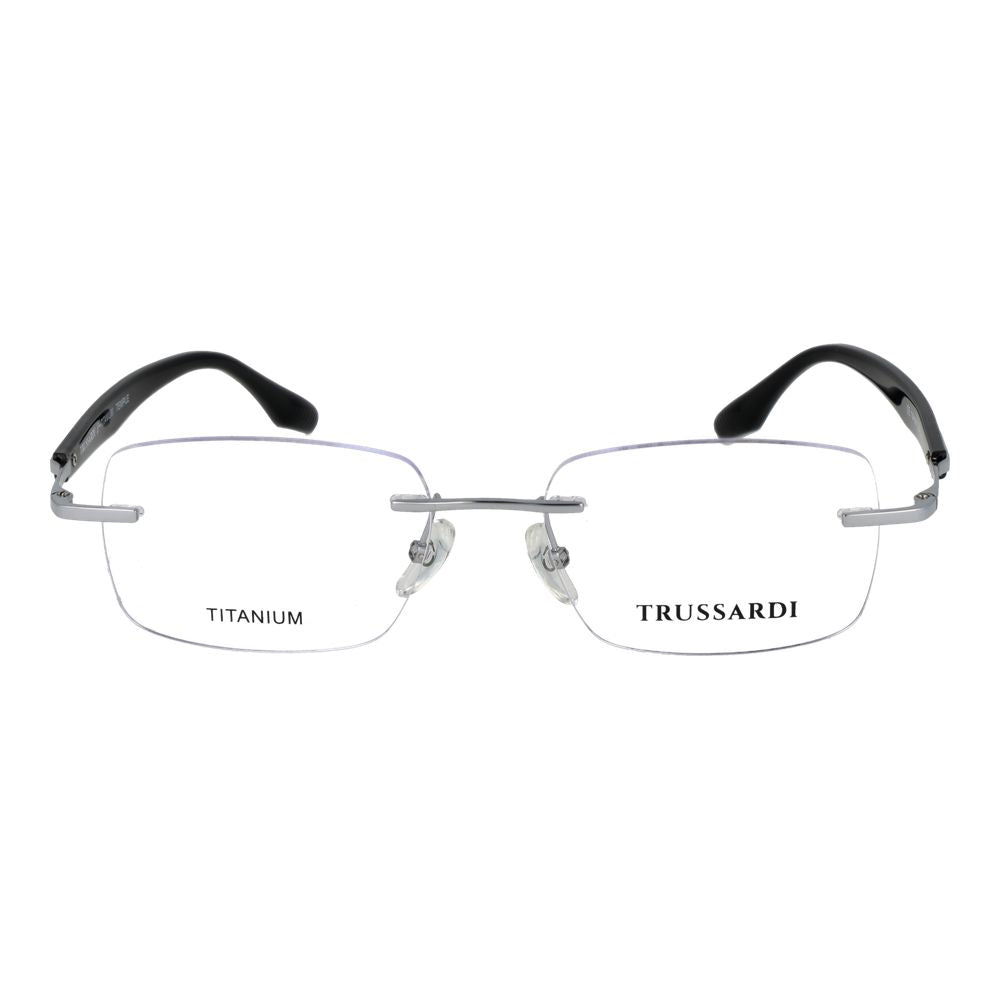 Trussardi Silver Stainless Steel Glasses (Frames) Trussardi