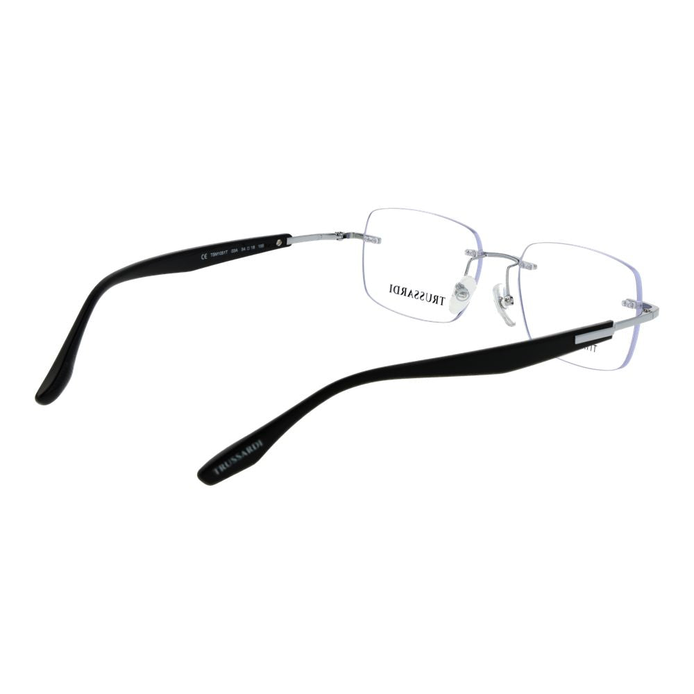 Trussardi Silver Stainless Steel Glasses (Frames) Trussardi