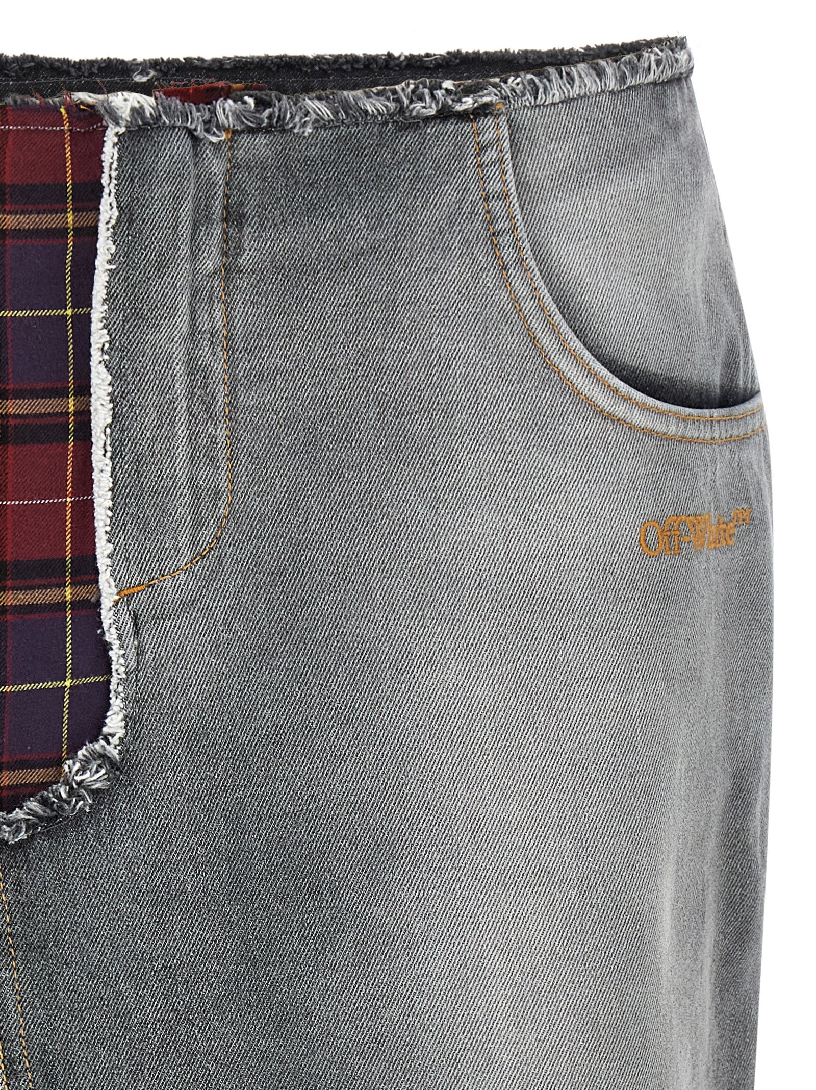 Off-White Multicolor Cotton Midi Skirt Off-White