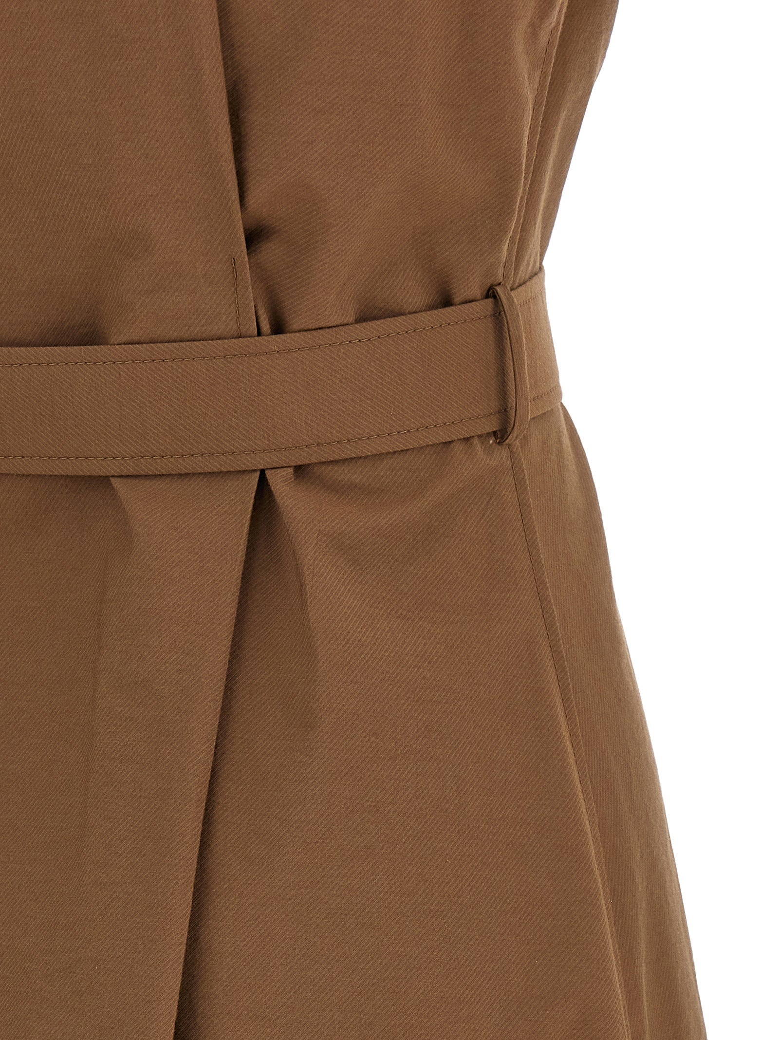 Brunello Cucinelli Brown Cotton Midi Dress Brunello Cucinelli