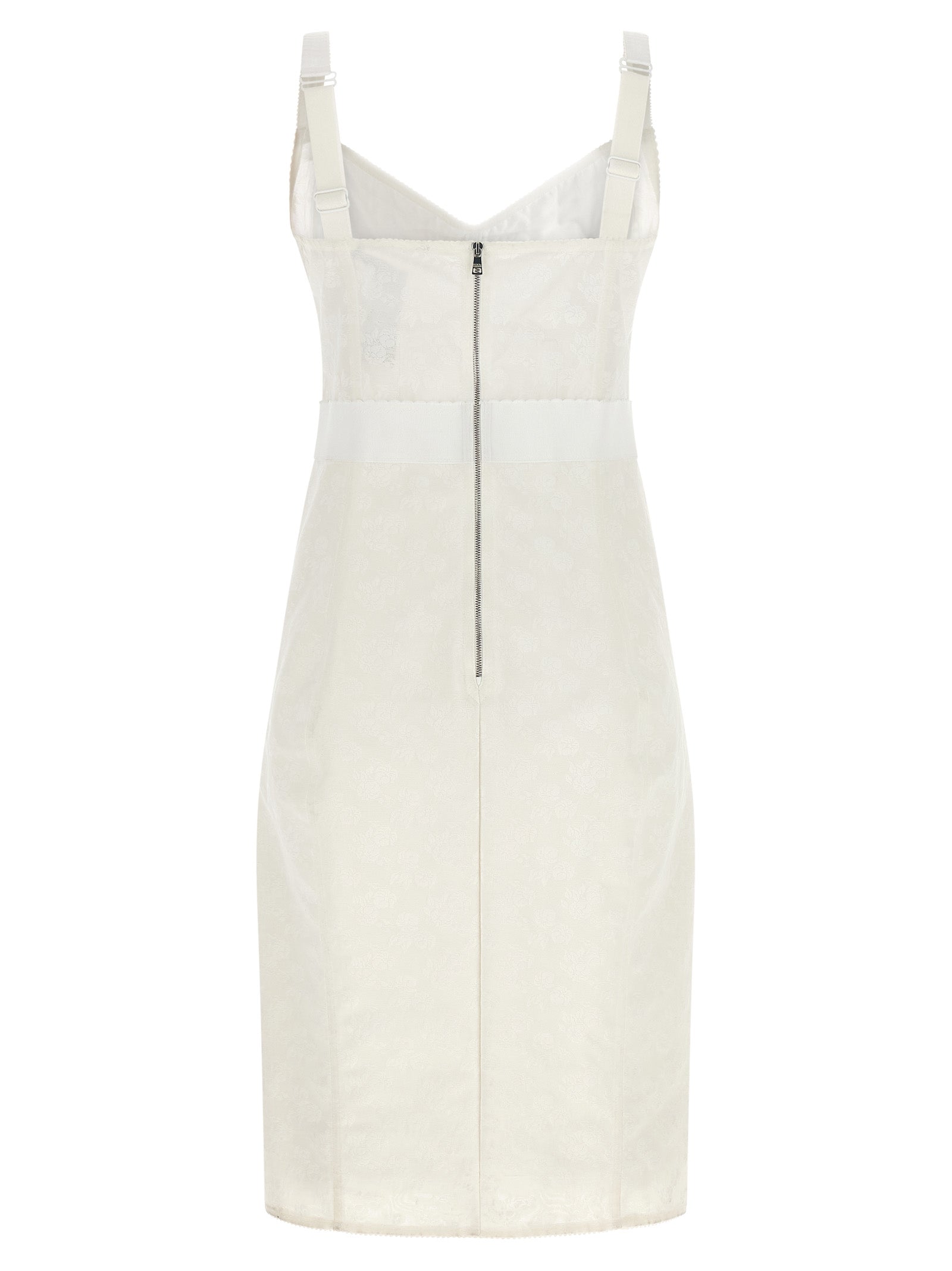 Dolce & Gabbana White Polyamide Midi Dress Dolce & Gabbana