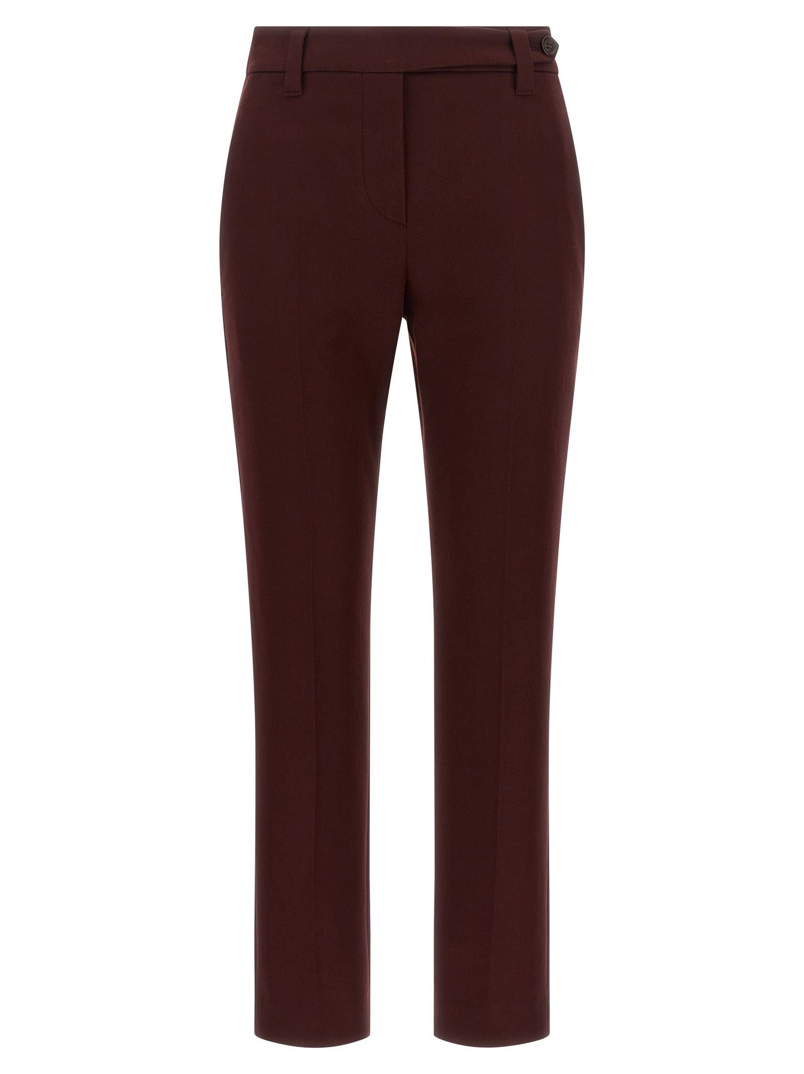 Brunello Cucinelli Bordeaux Cotton Casual Pants Brunello Cucinelli