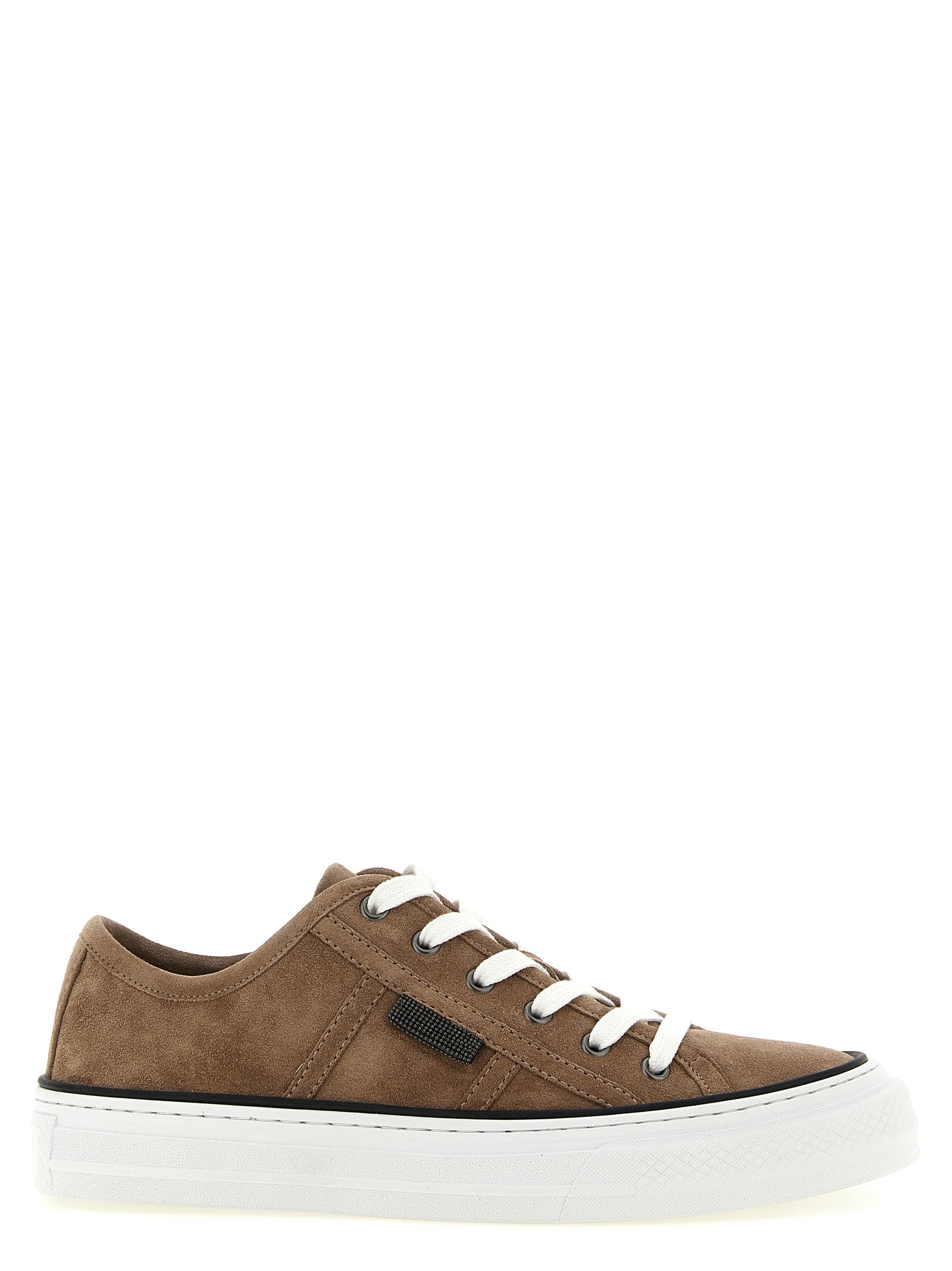 Brunello Cucinelli Brown Leather Low Top Sneakers Brunello Cucinelli