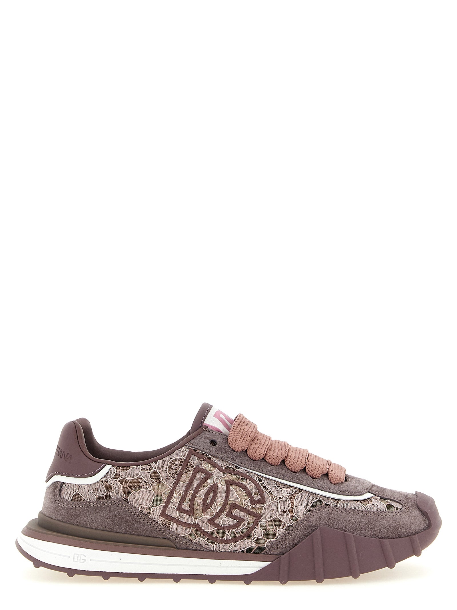 Dolce & Gabbana Purple Leather Athletic Sneakers Dolce & Gabbana