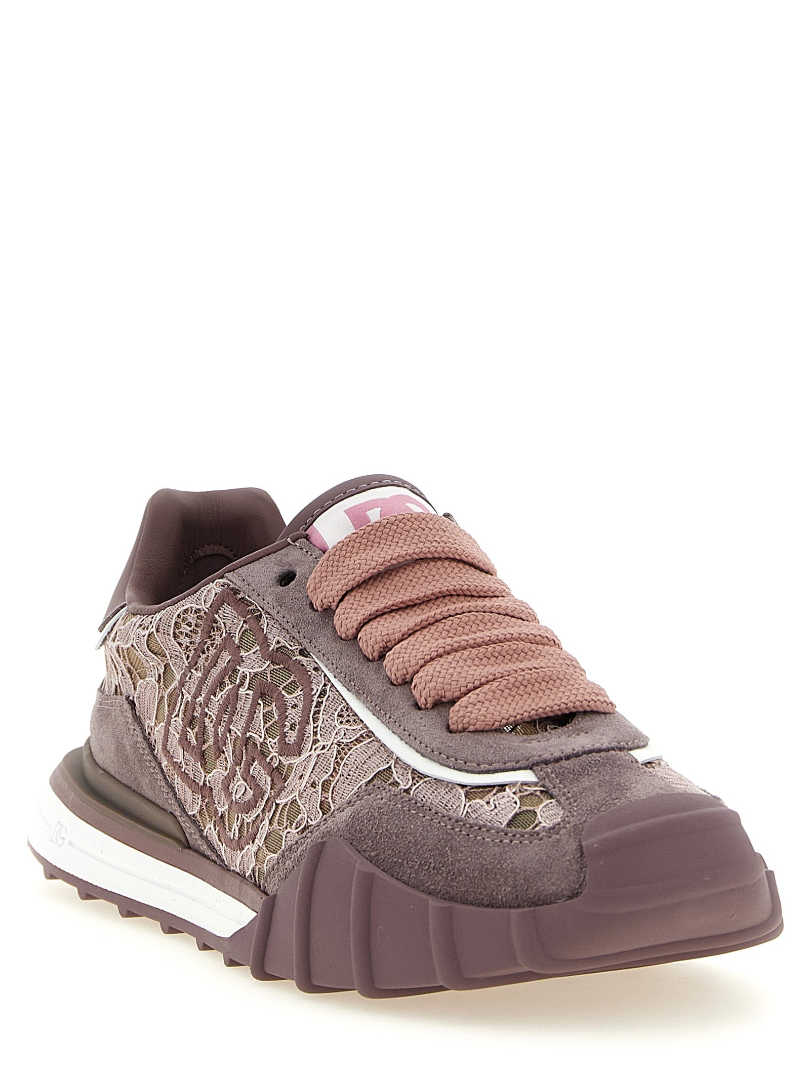 Dolce & Gabbana Purple Leather Athletic Sneakers Dolce & Gabbana