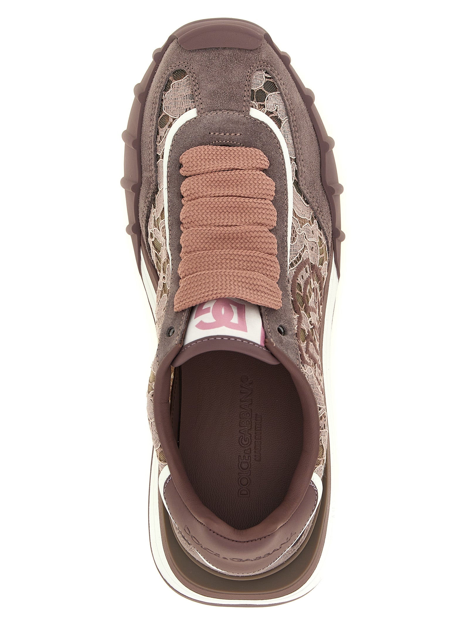 Dolce & Gabbana Purple Leather Athletic Sneakers Dolce & Gabbana